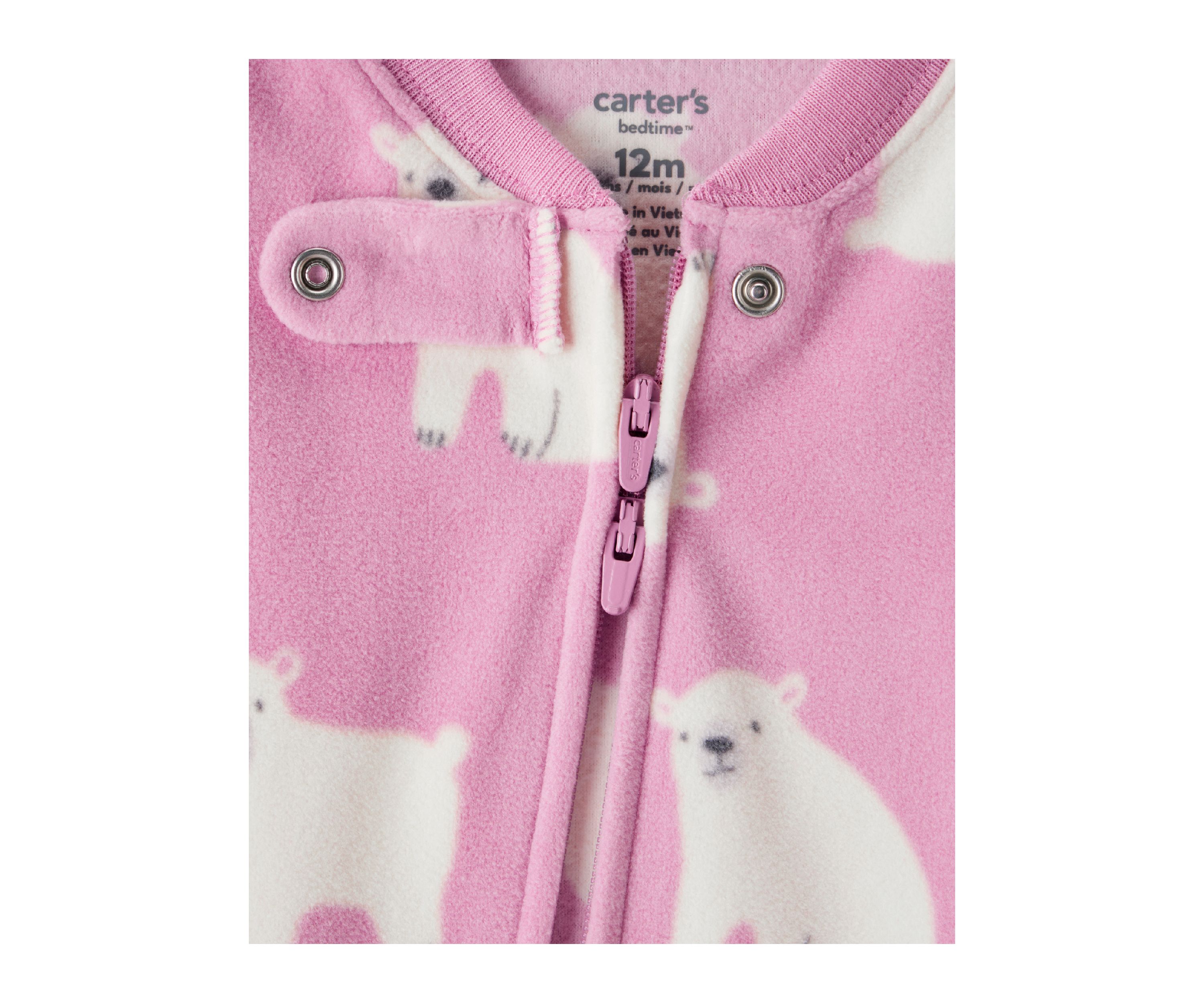 Baby Girls Printed Fleece Footie Pajamas