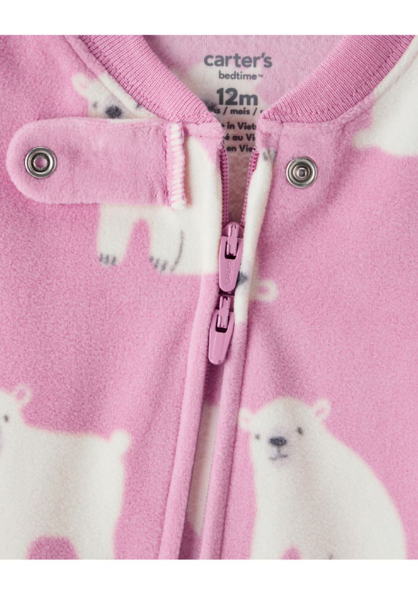 Baby Girls Printed Fleece Footie Pajamas