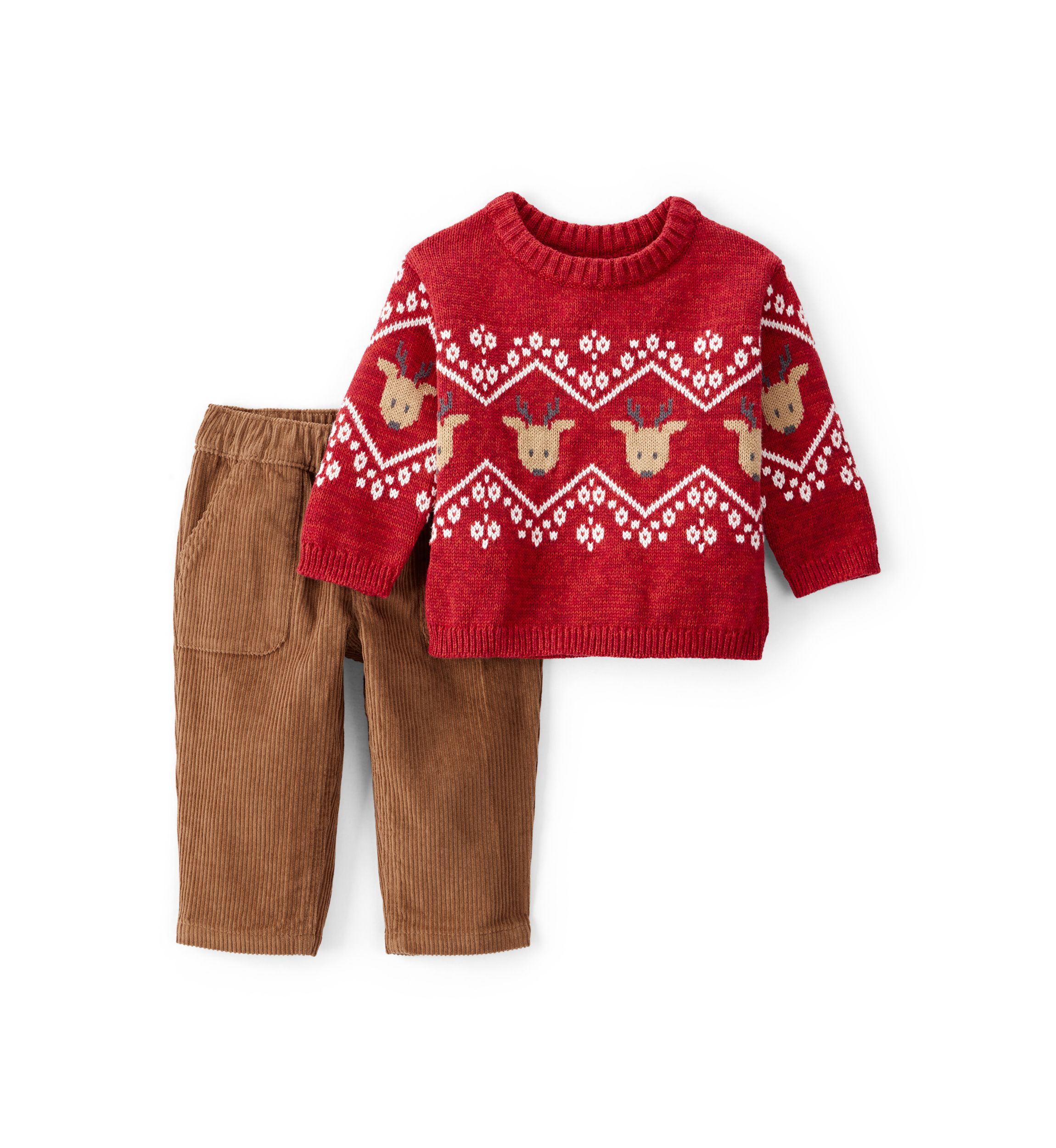 Baby Boys Fair Isle Sweater and Pants Set