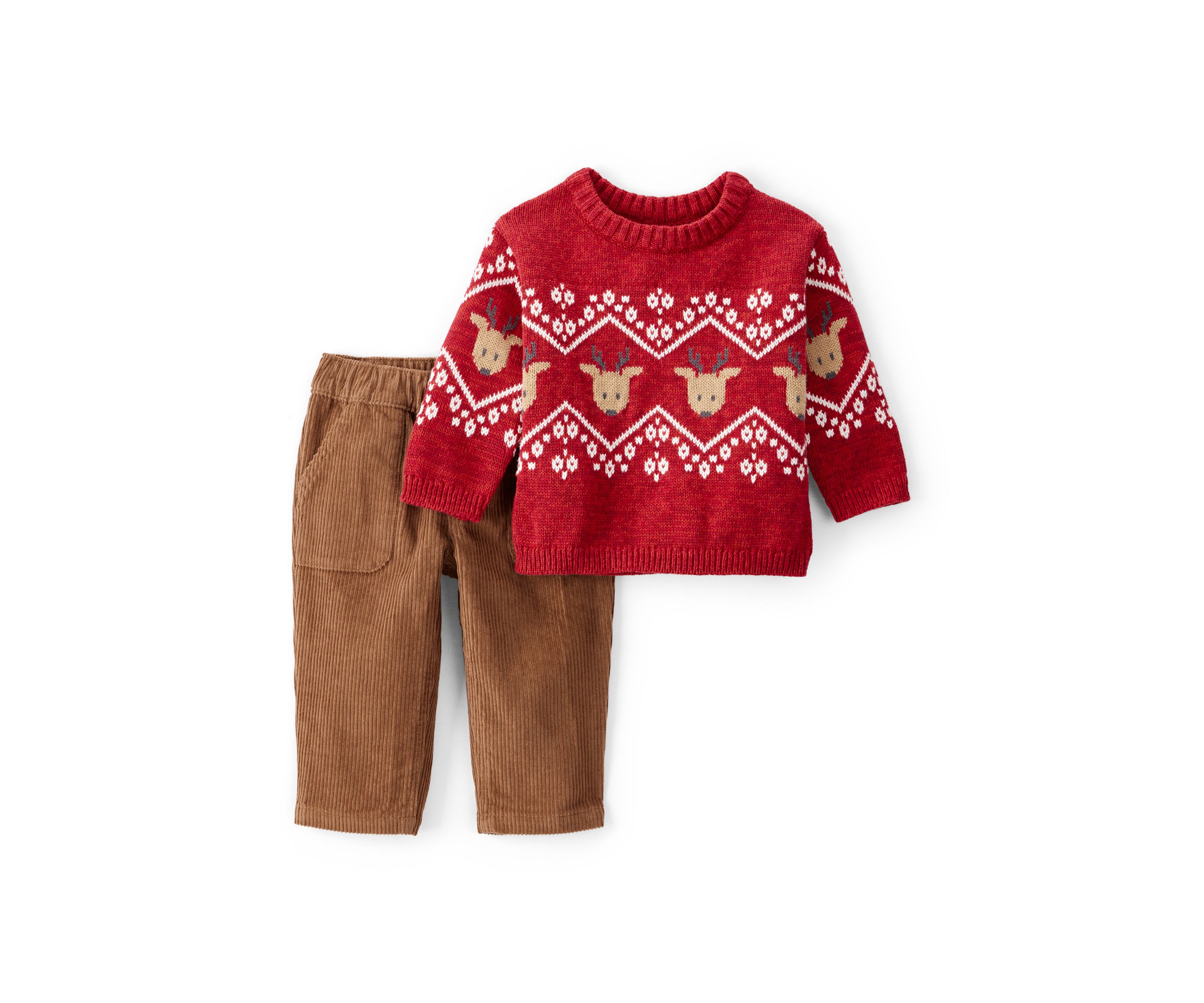Baby Boys Fair Isle Sweater and Pants Set