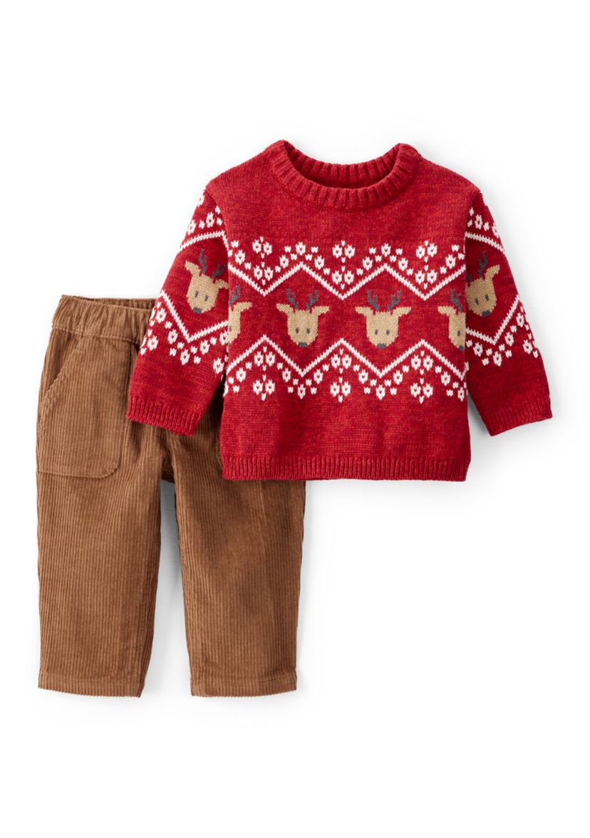 Baby Boys Fair Isle Sweater and Pants Set