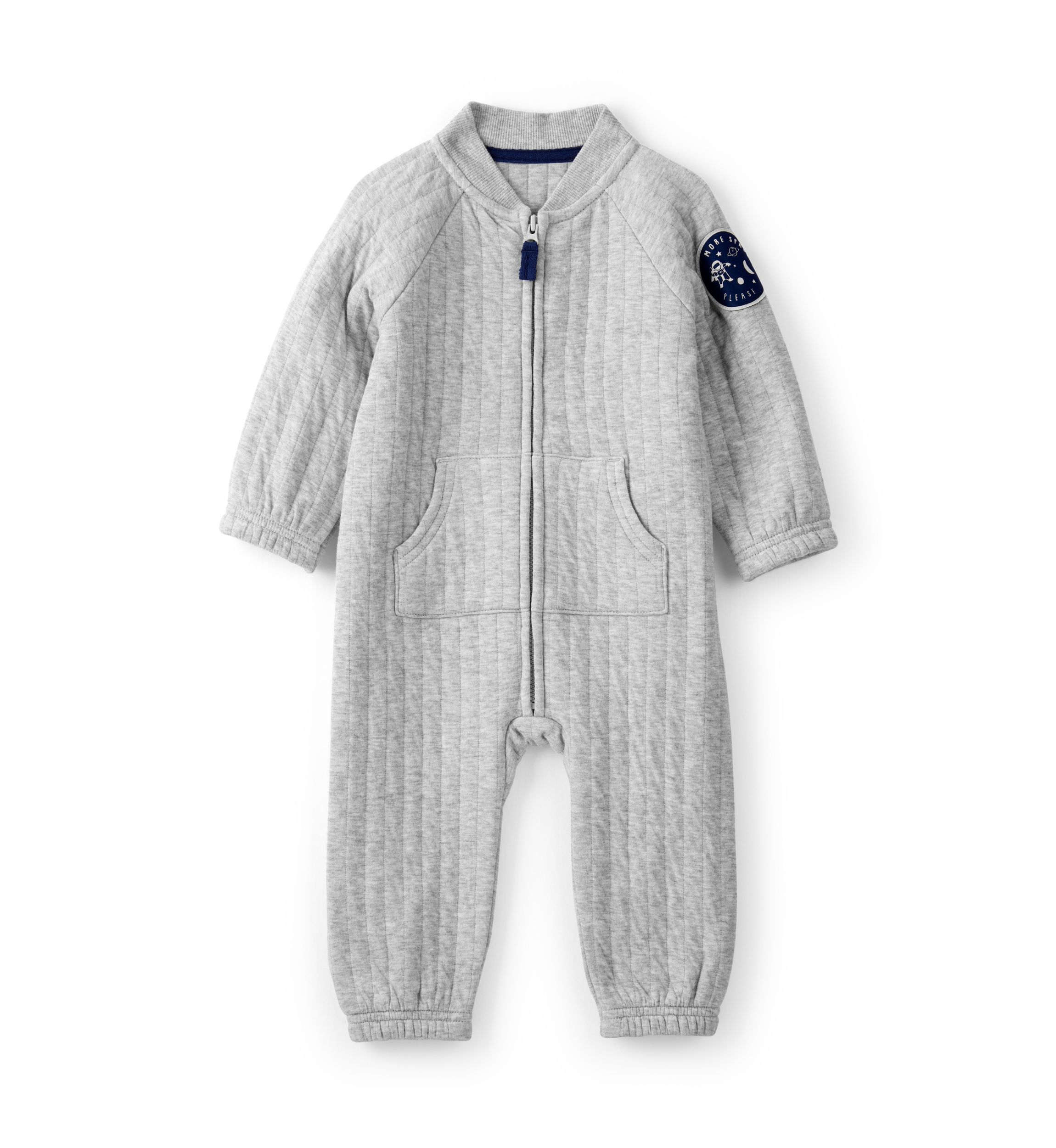 Baby Boys Quilted Zip Jumpsuit