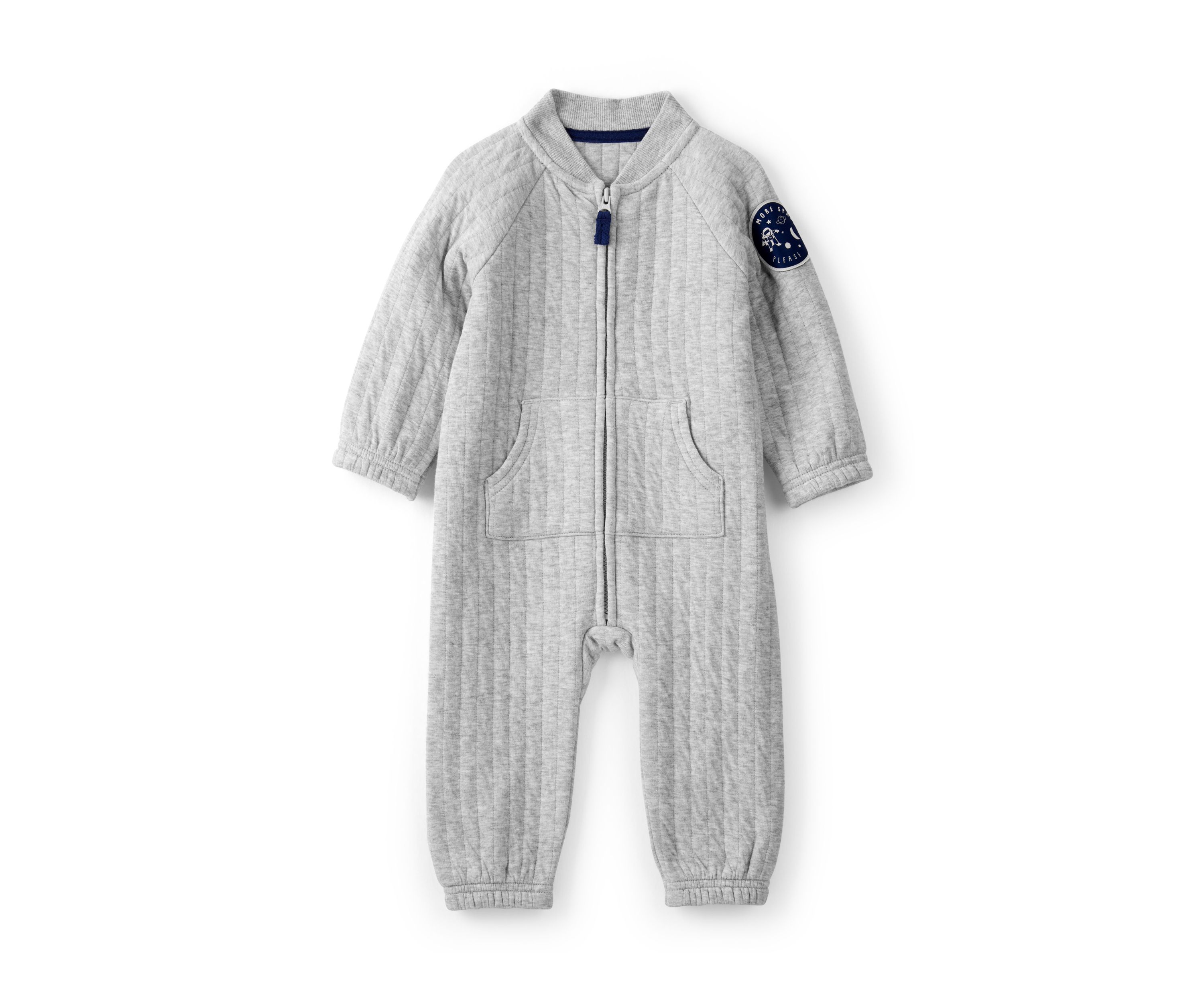 Baby Boys Quilted Zip Jumpsuit