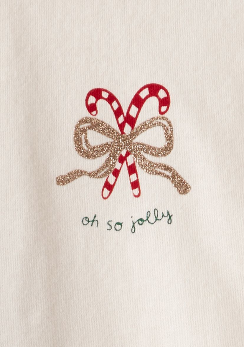 Baby Girls Candy Cane Ruffle Bodysuit and Pants Set