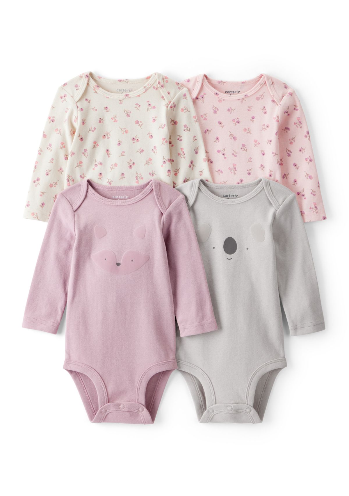 Baby Girls Bodysuits Set - 4 Pack