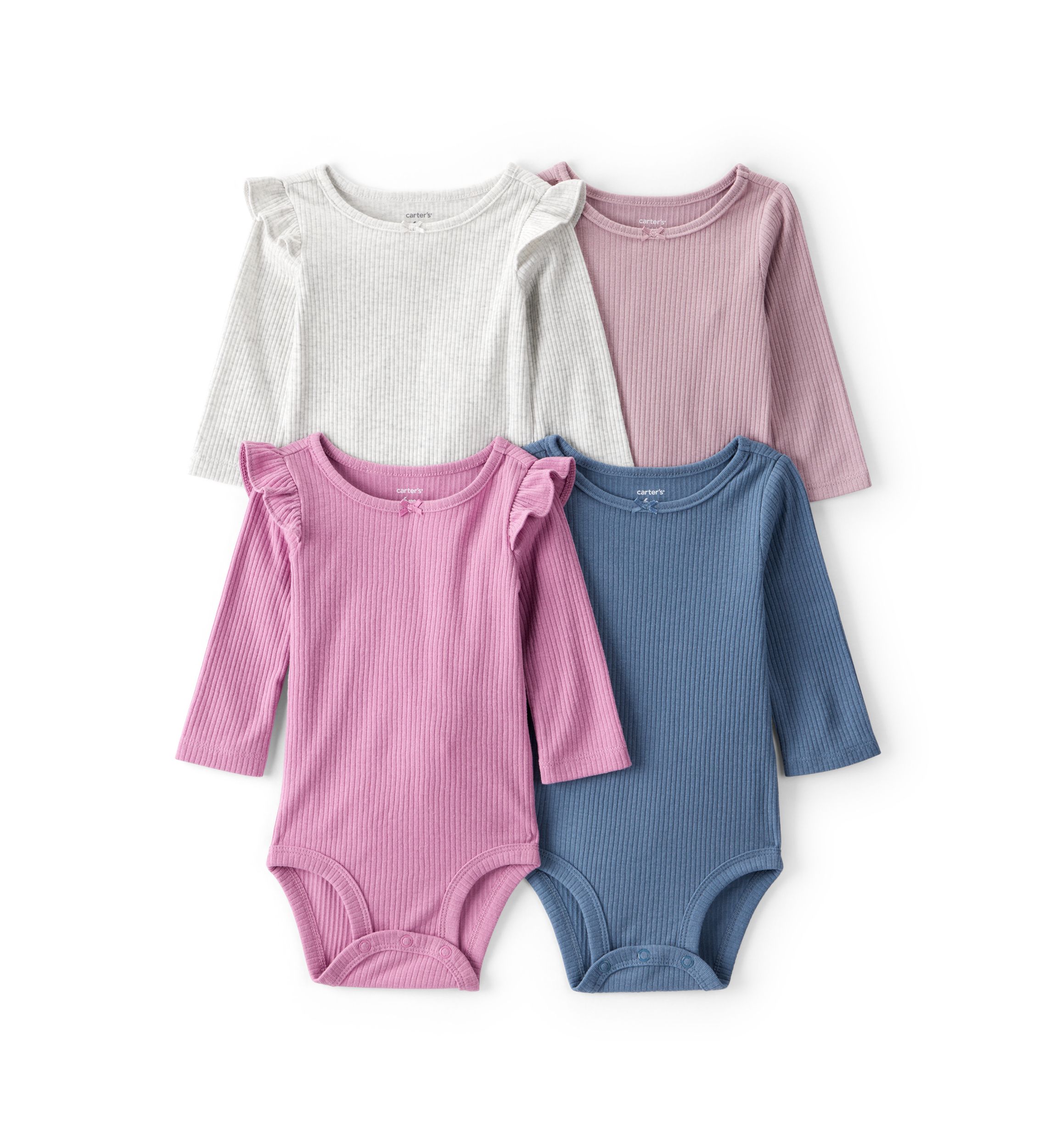 Baby Girls Bodysuits Set - 4 Pack