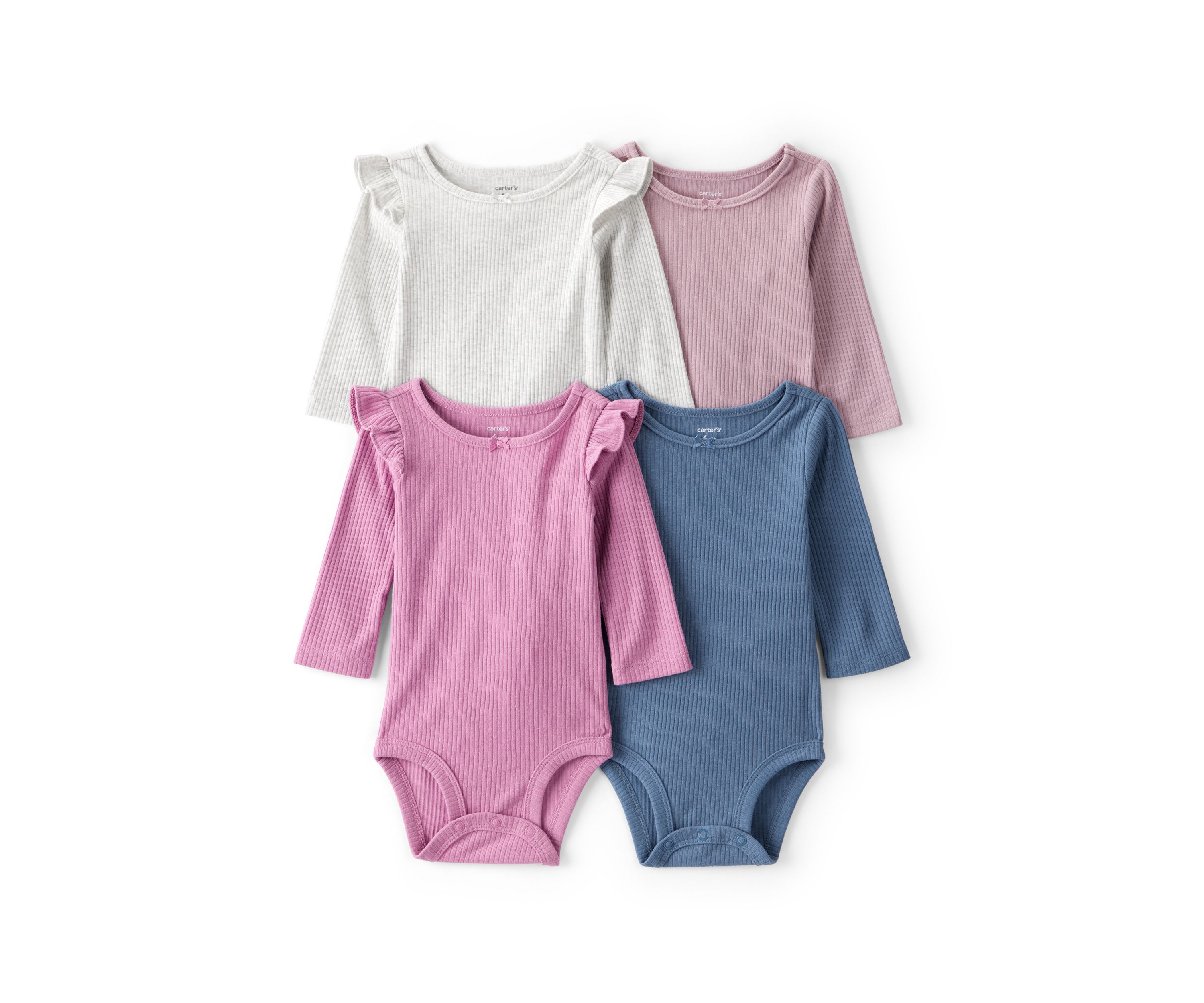Baby Girls Bodysuits Set - 4 Pack