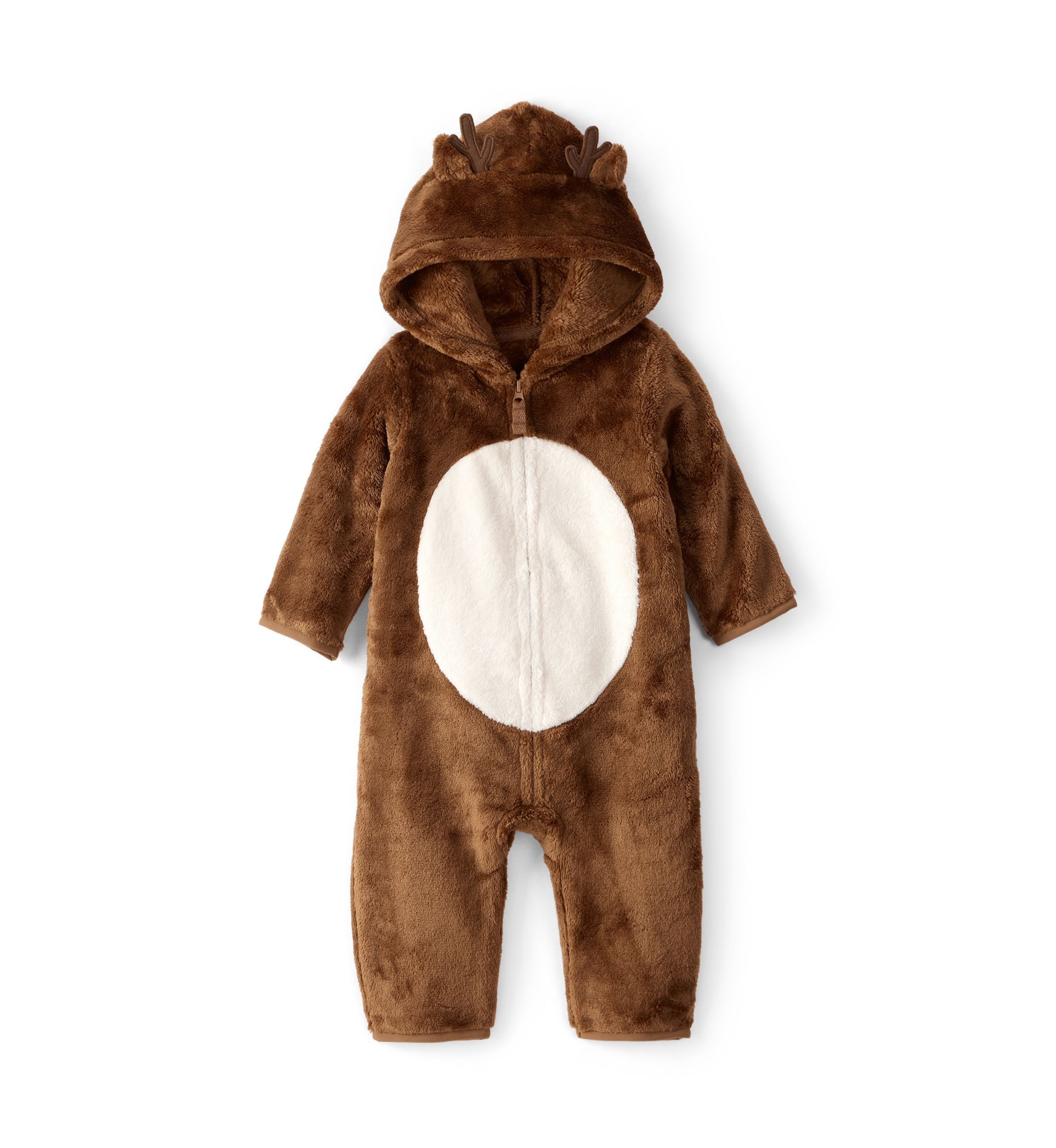 Baby Boys Reindeer Hooded Jumpsuit