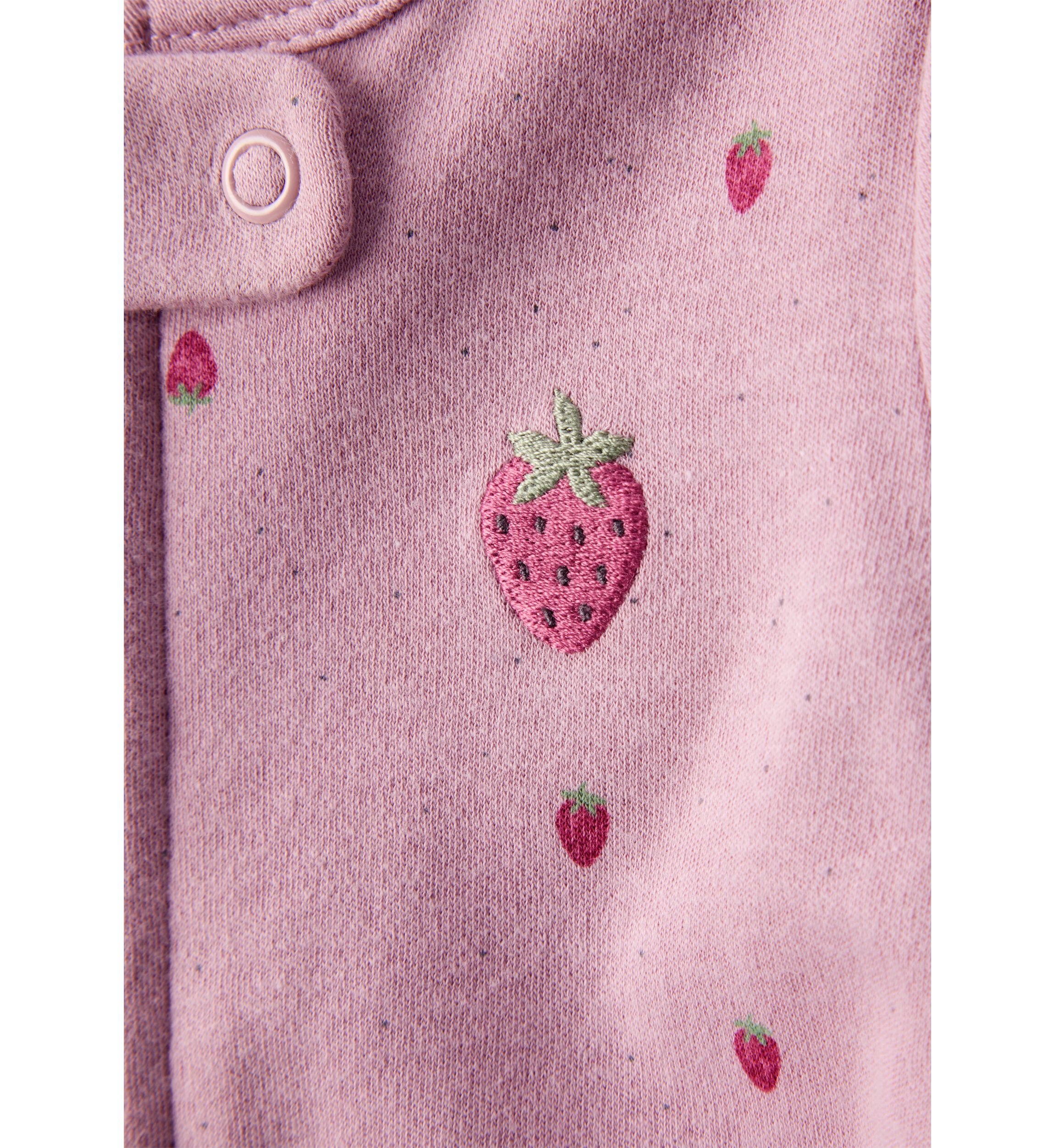 Baby Girls Strawberry Printed Footie Pajamas