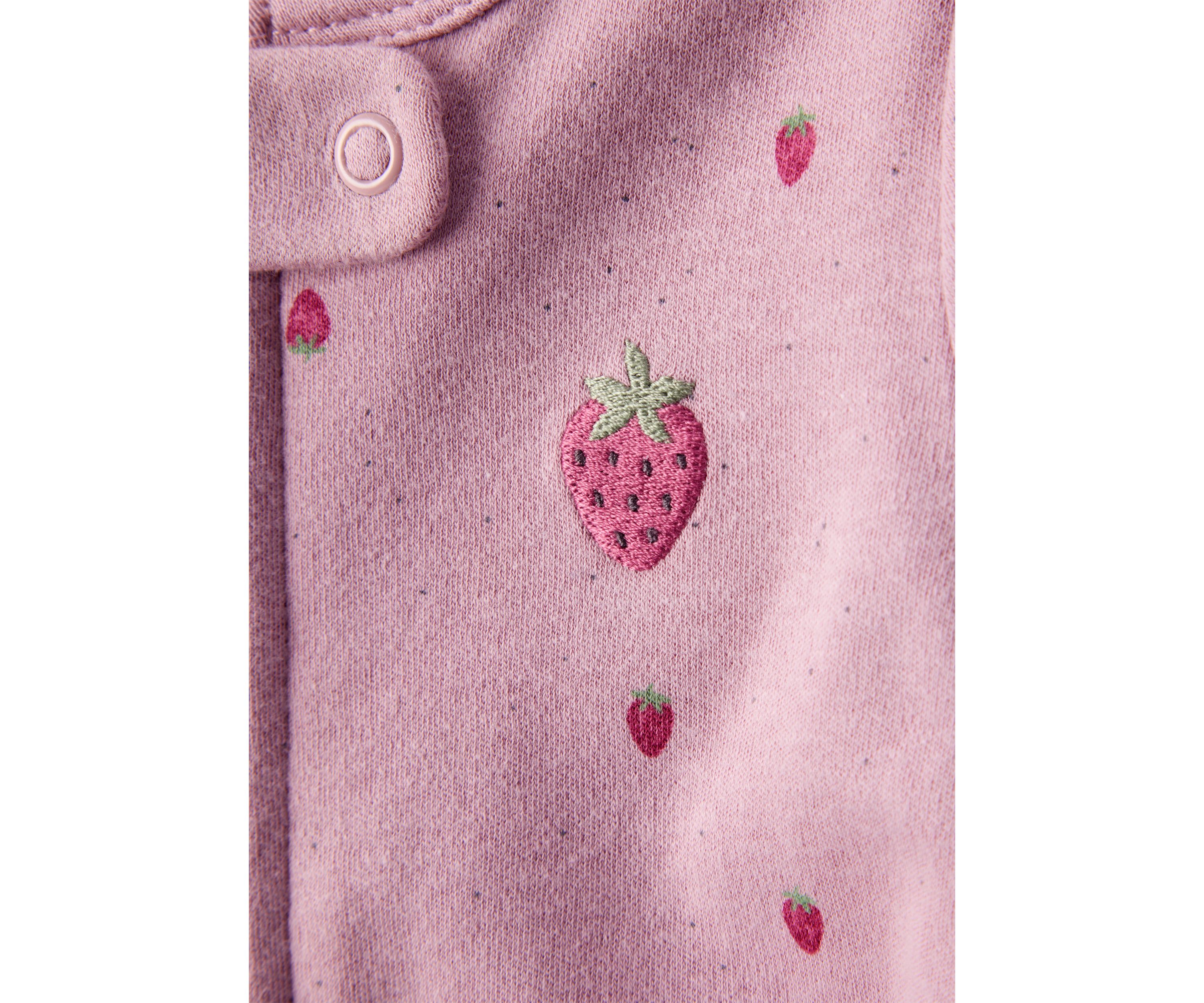 Baby Girls Strawberry Printed Footie Pajamas