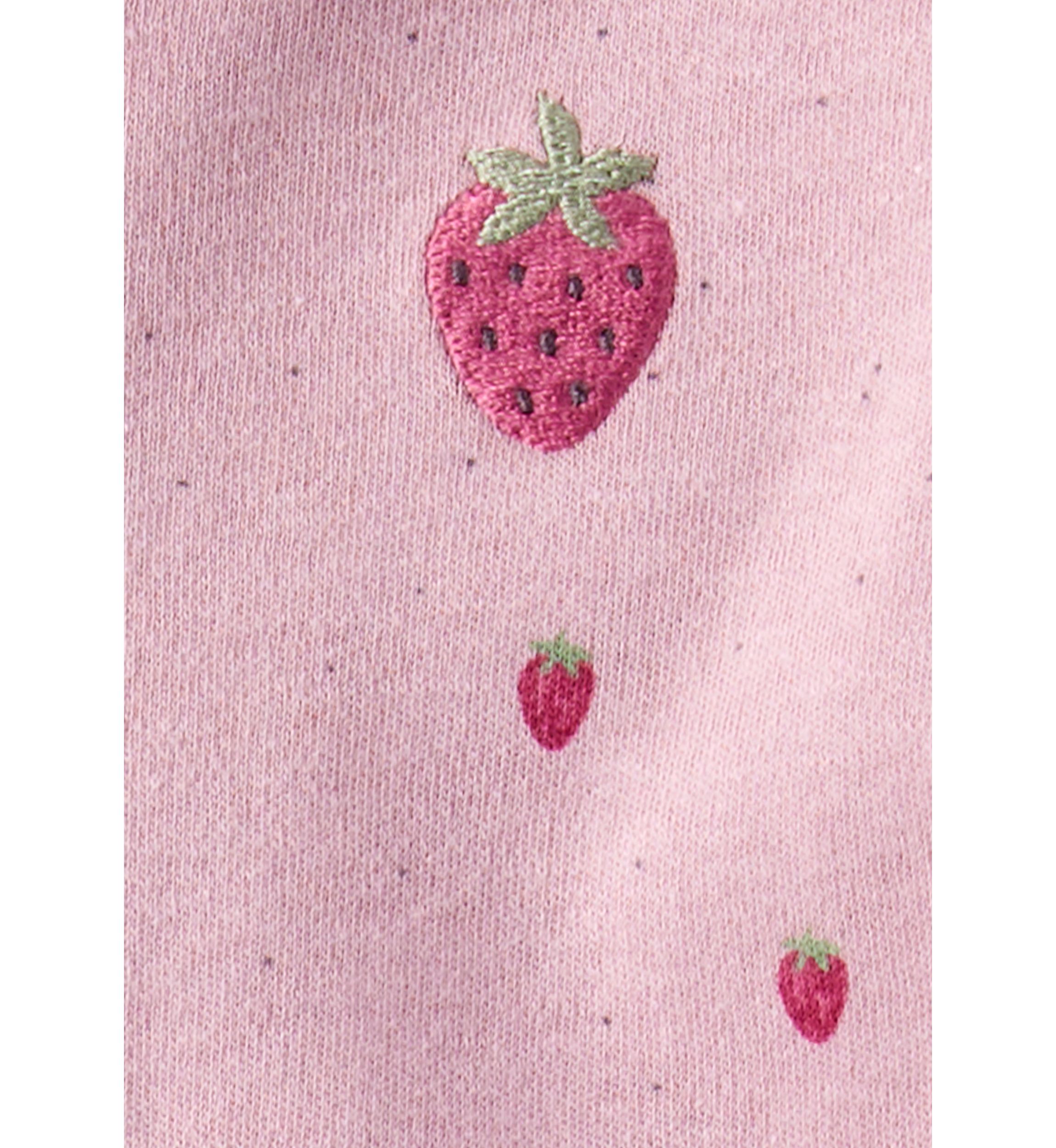 Baby Girls Strawberry Printed Footie Pajamas
