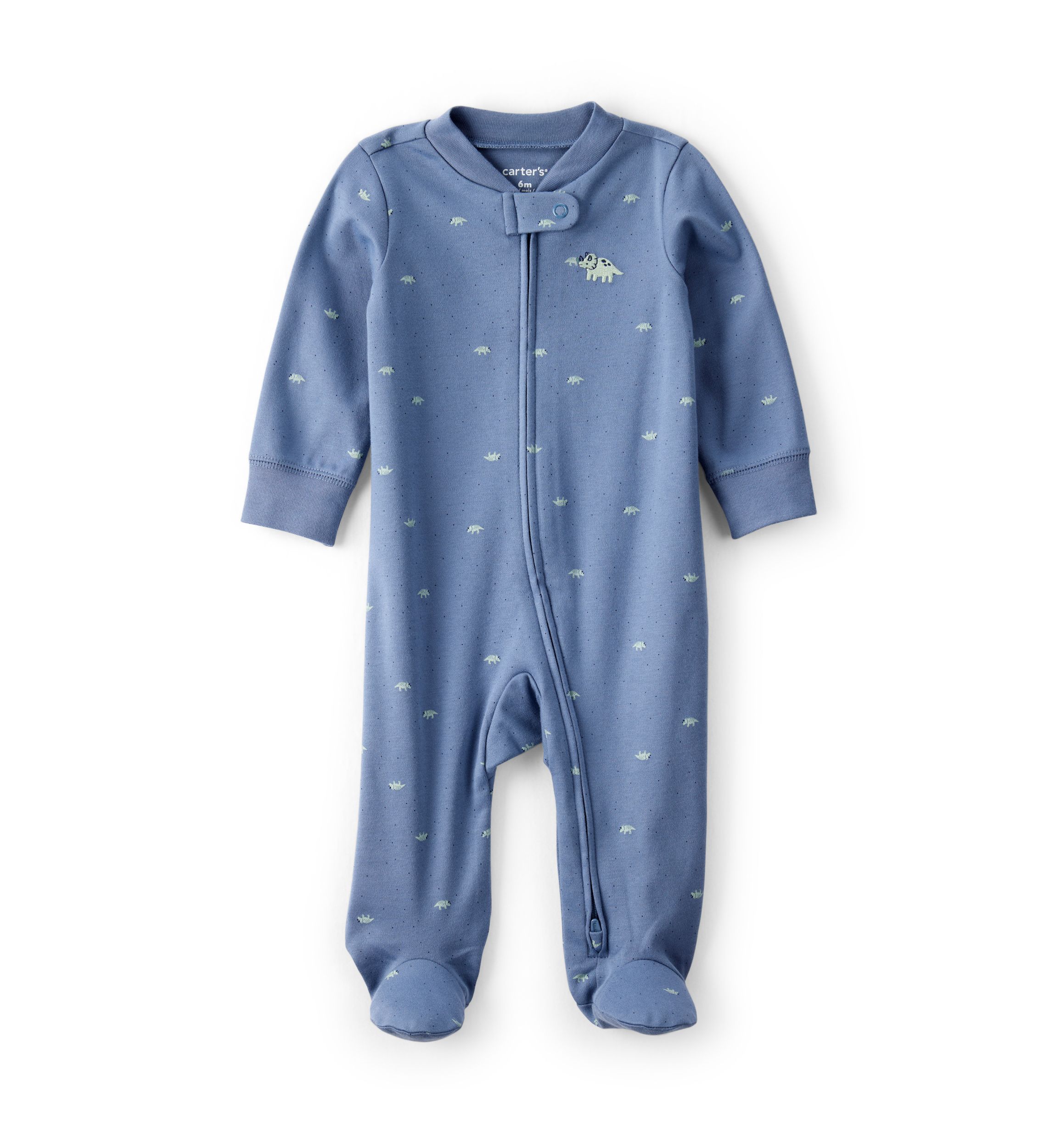 Baby Boys Printed Interlock Footie Pajamas