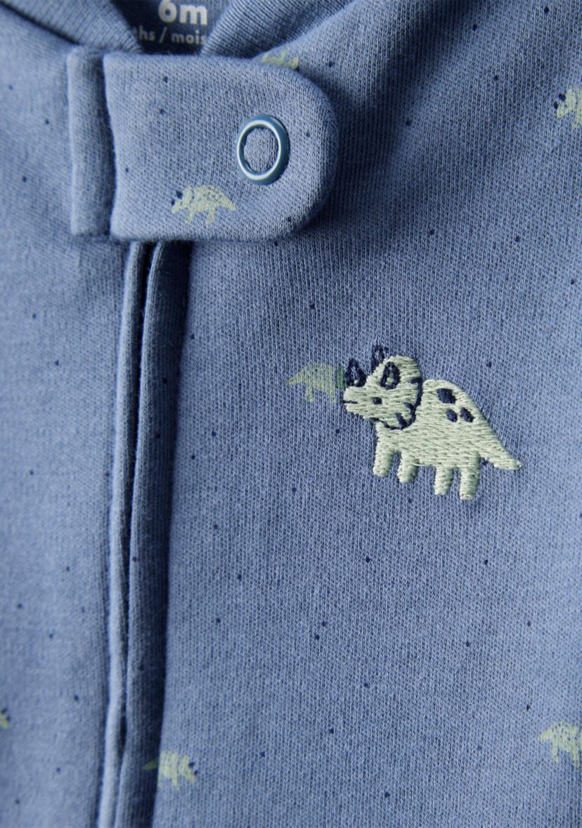 Baby Boys Printed Interlock Footie Pajamas