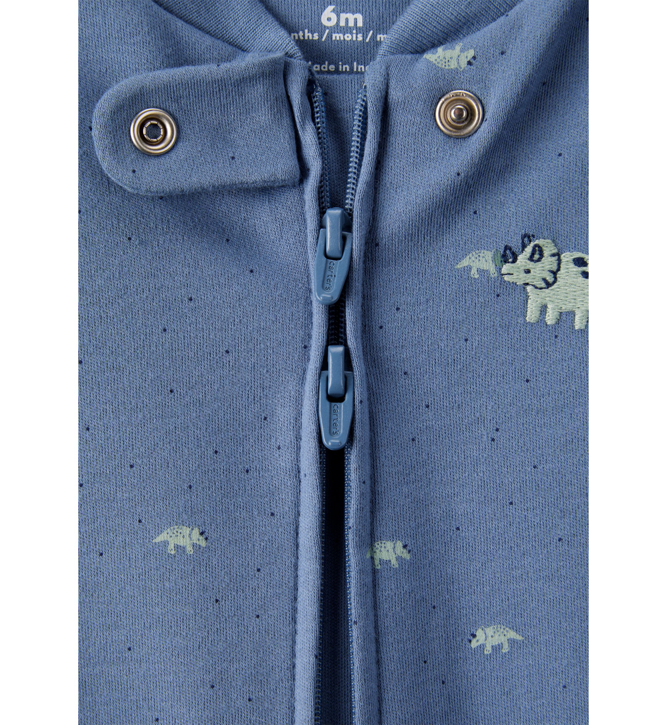 Baby Boys Printed Interlock Footie Pajamas