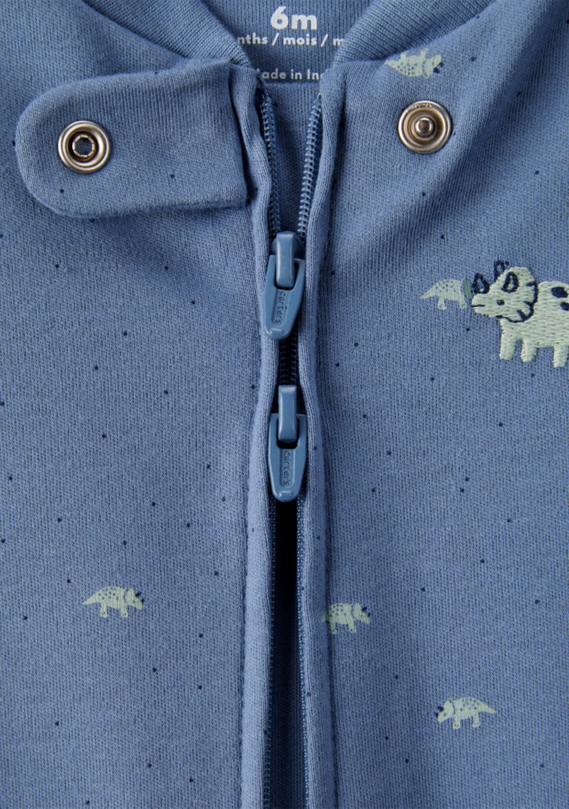 Baby Boys Printed Interlock Footie Pajamas