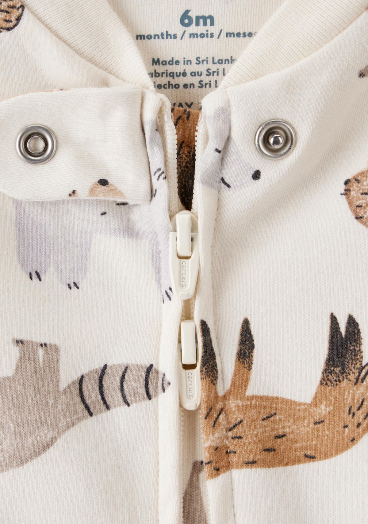 Baby Boys Woodland Animals Printed Footie Pajamas