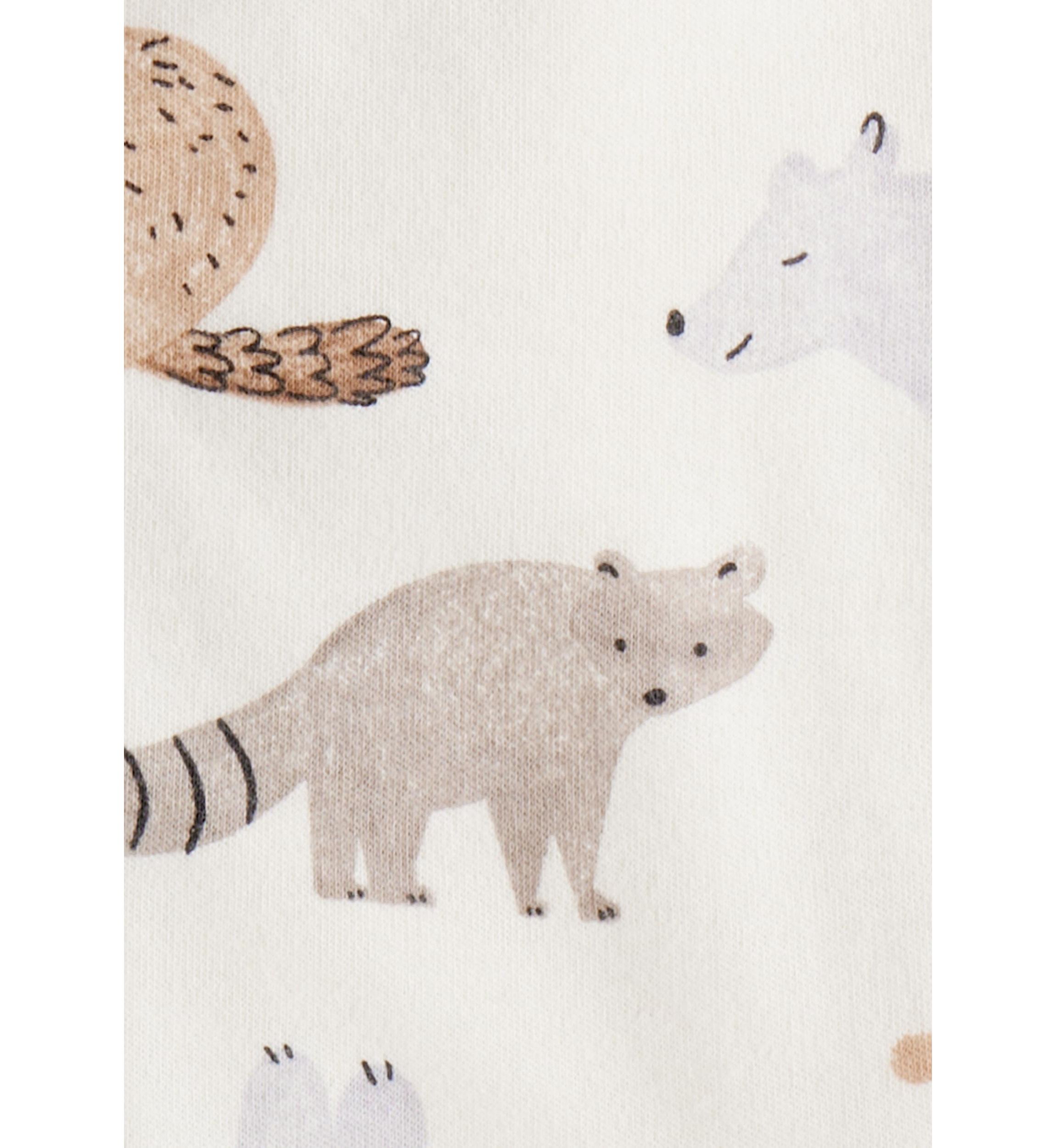 Baby Boys Woodland Animals Printed Footie Pajamas