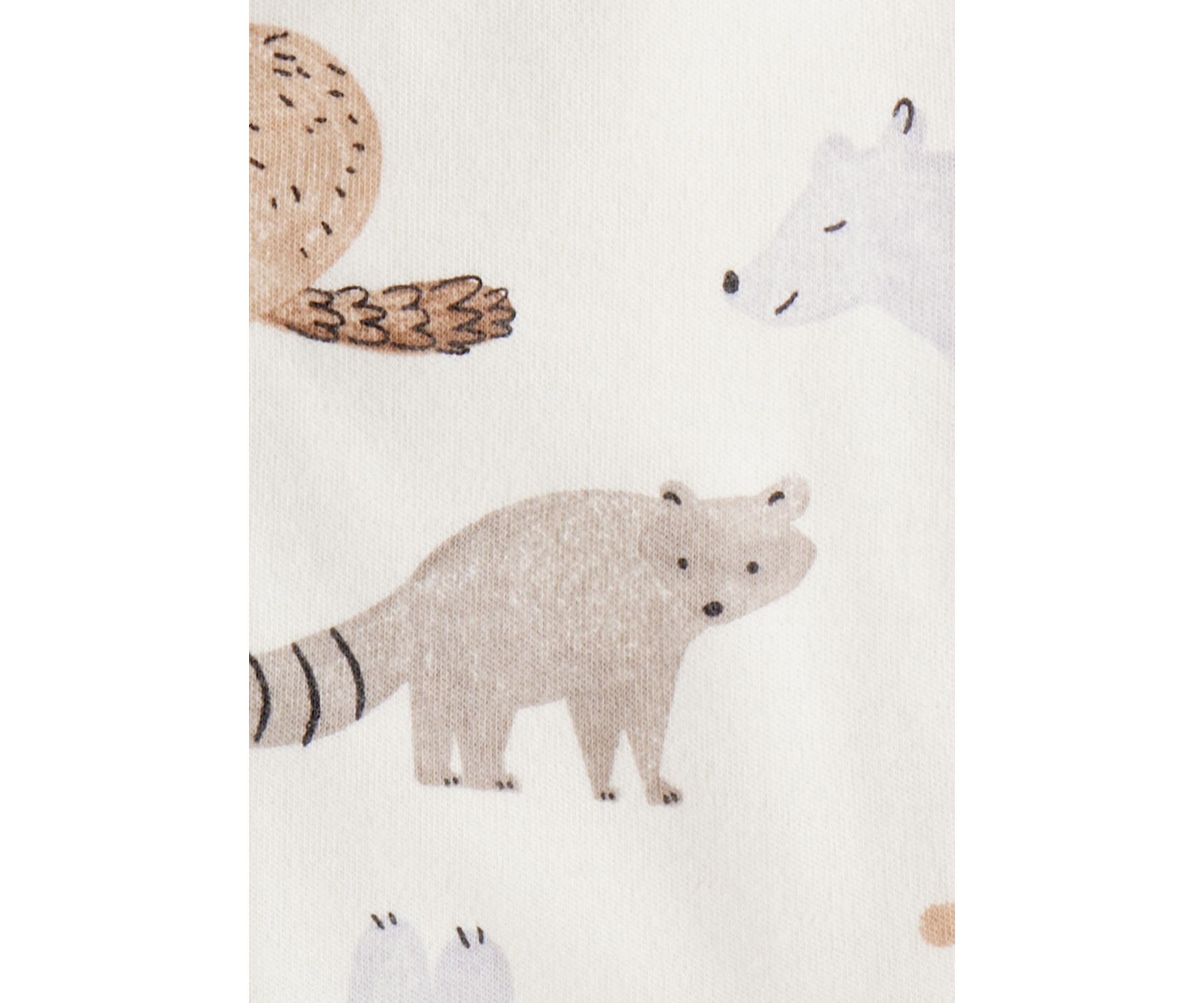 Baby Boys Woodland Animals Printed Footie Pajamas