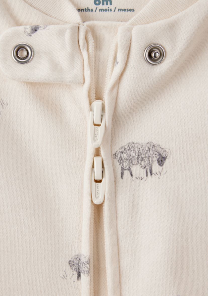 Baby Sheep Printed Footie Pajamas
