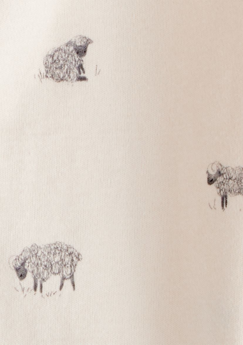 Baby Sheep Printed Footie Pajamas
