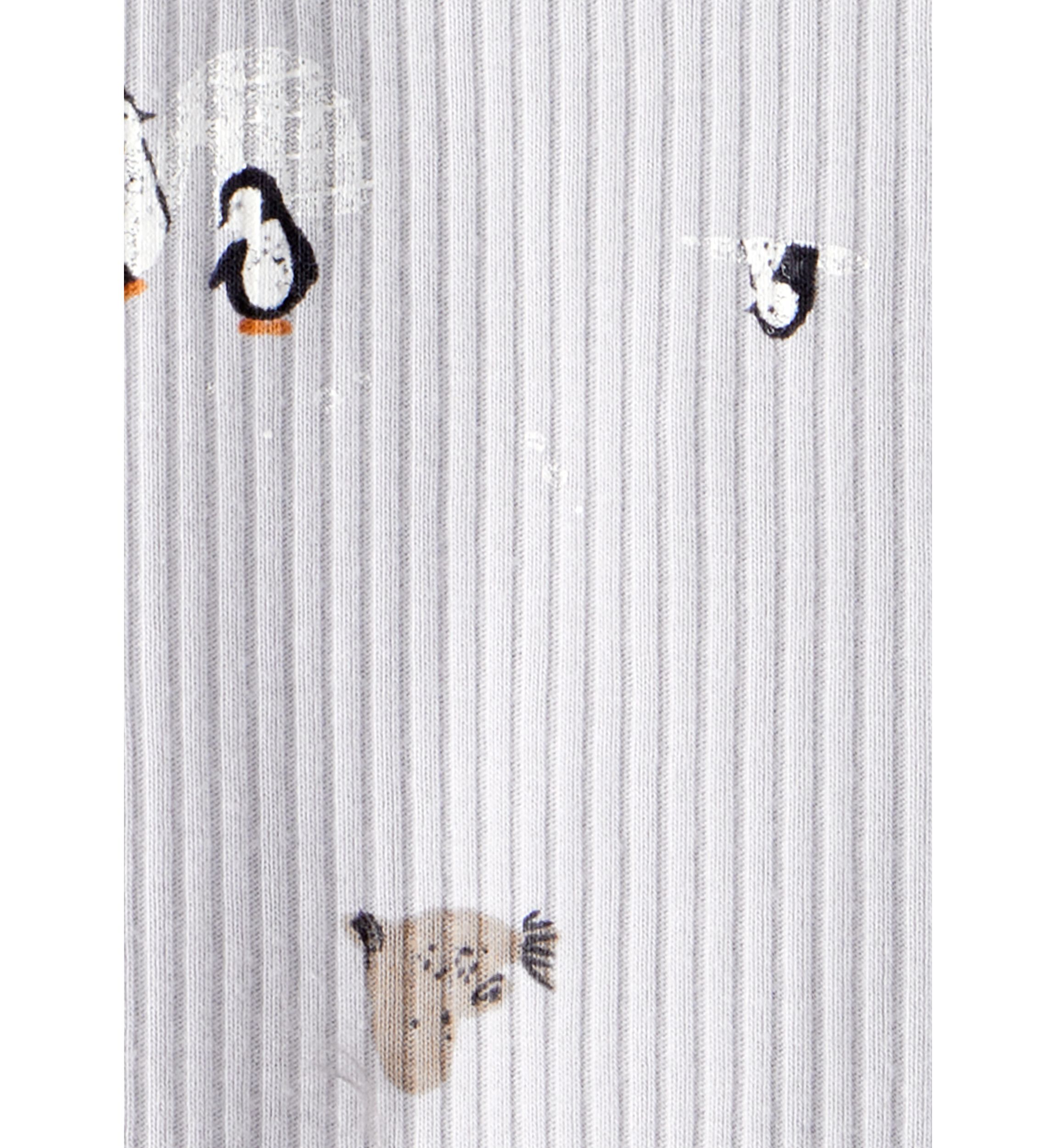 Baby Animal Printed Textured Footie Pajamas