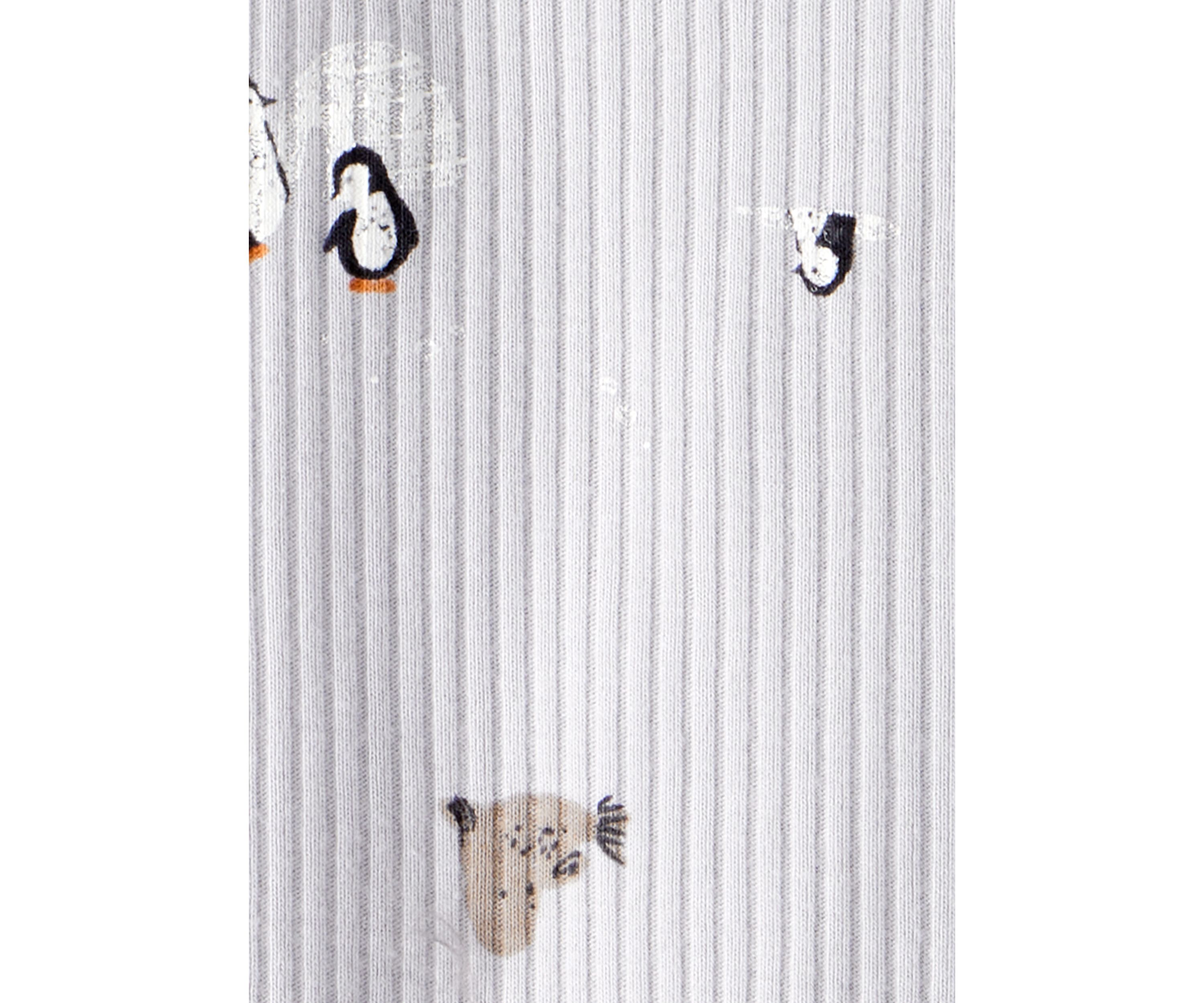 Baby Animal Printed Textured Footie Pajamas