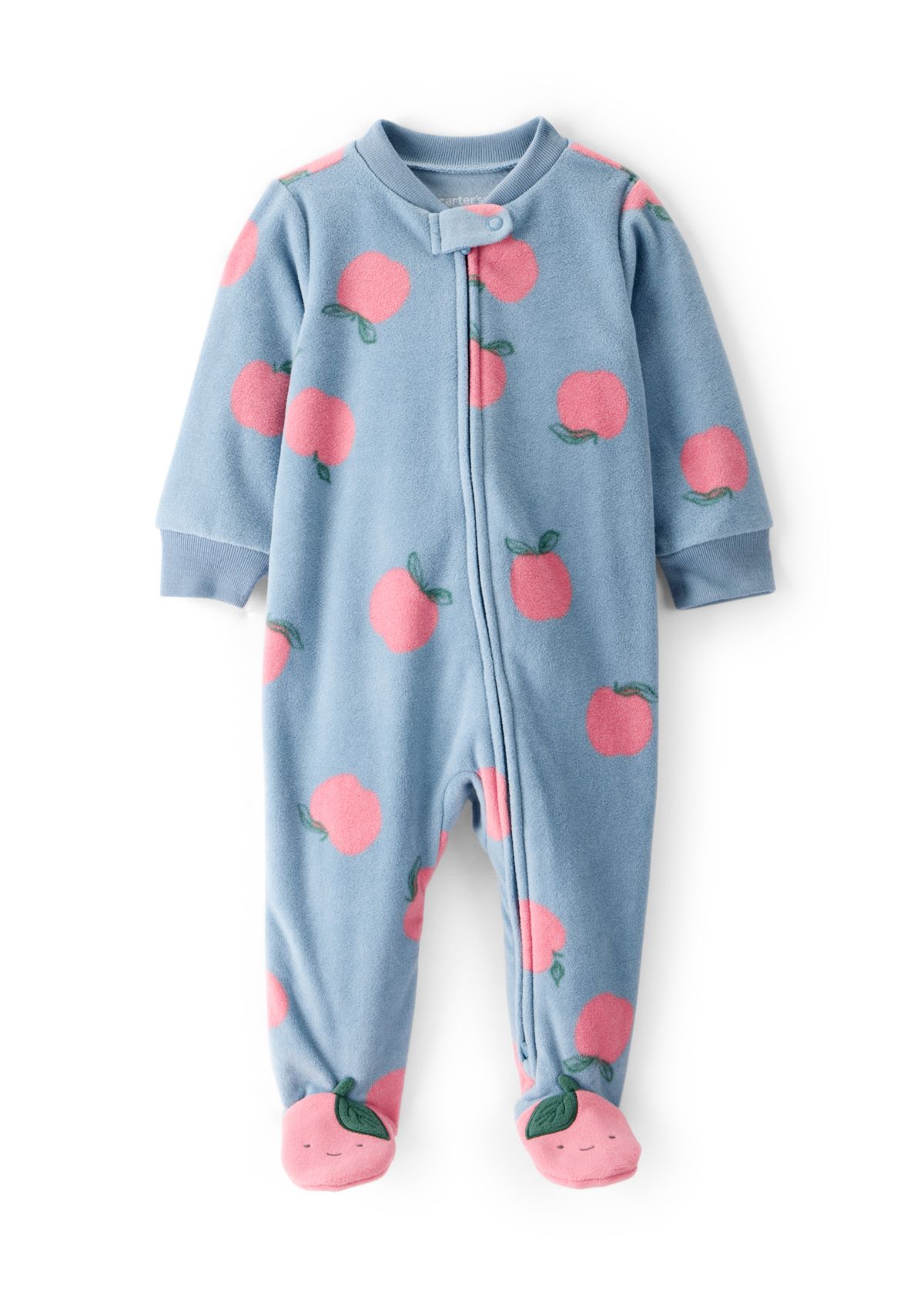 Baby Girls Microfleece Orchard Printed Zip Footie Pajamas