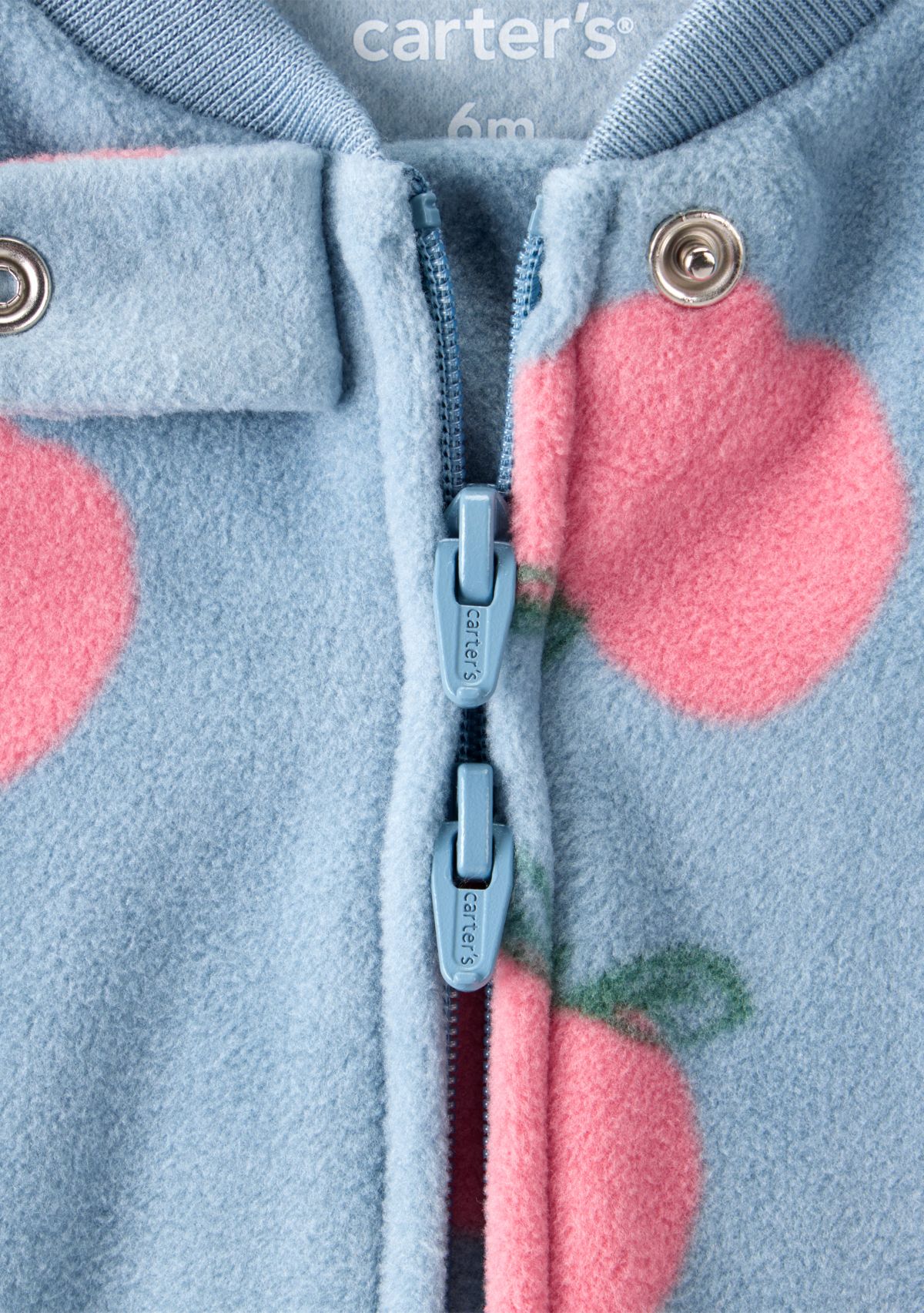 Baby Girls Microfleece Orchard Printed Zip Footie Pajamas