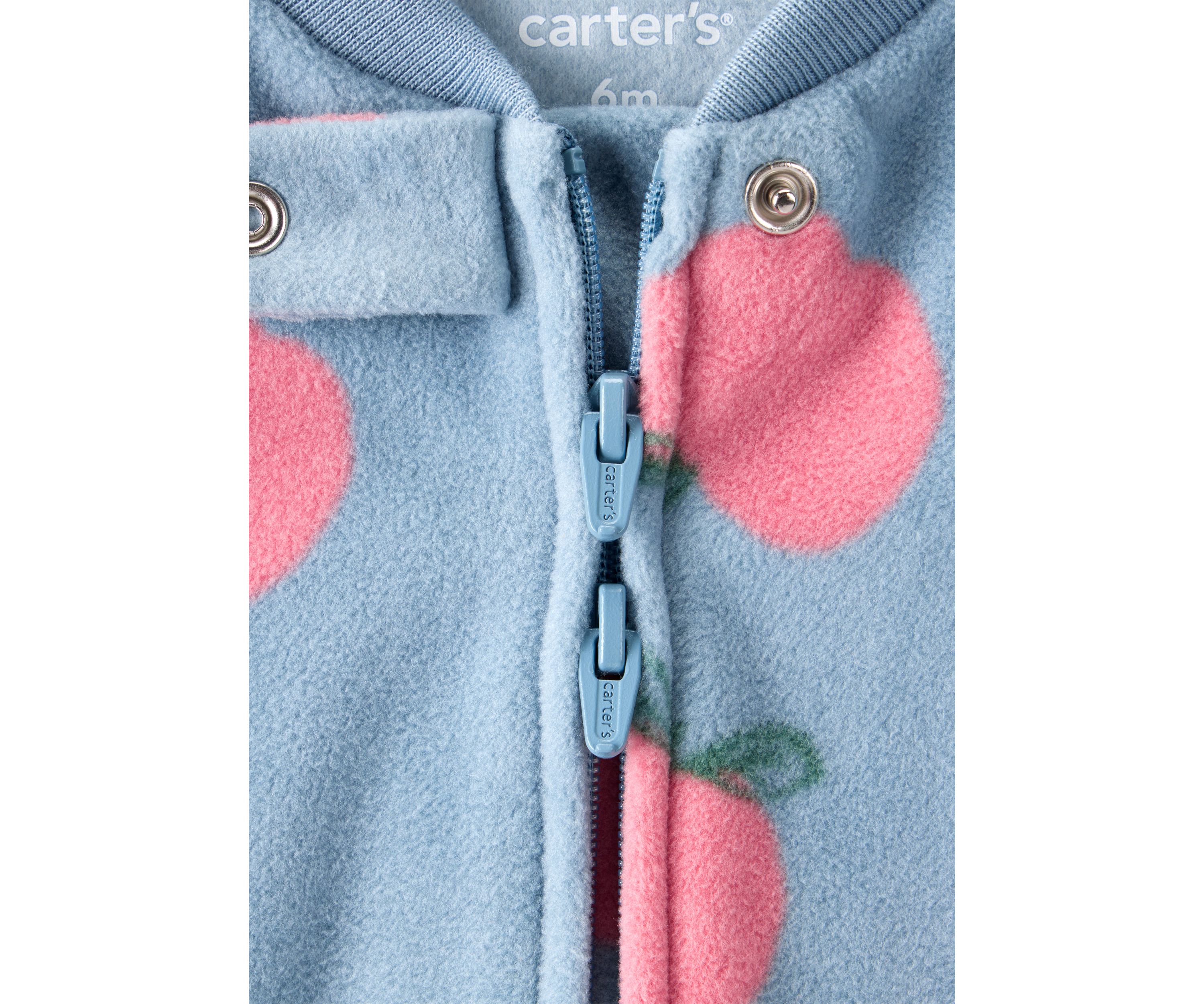 Baby Girls Microfleece Orchard Printed Zip Footie Pajamas