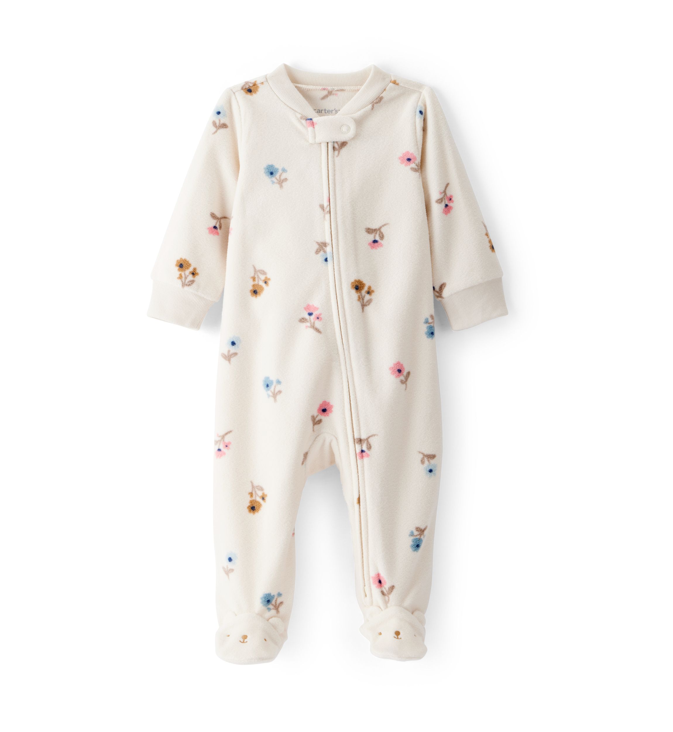 Baby Girls Printed Microfleece Footie Pajamas