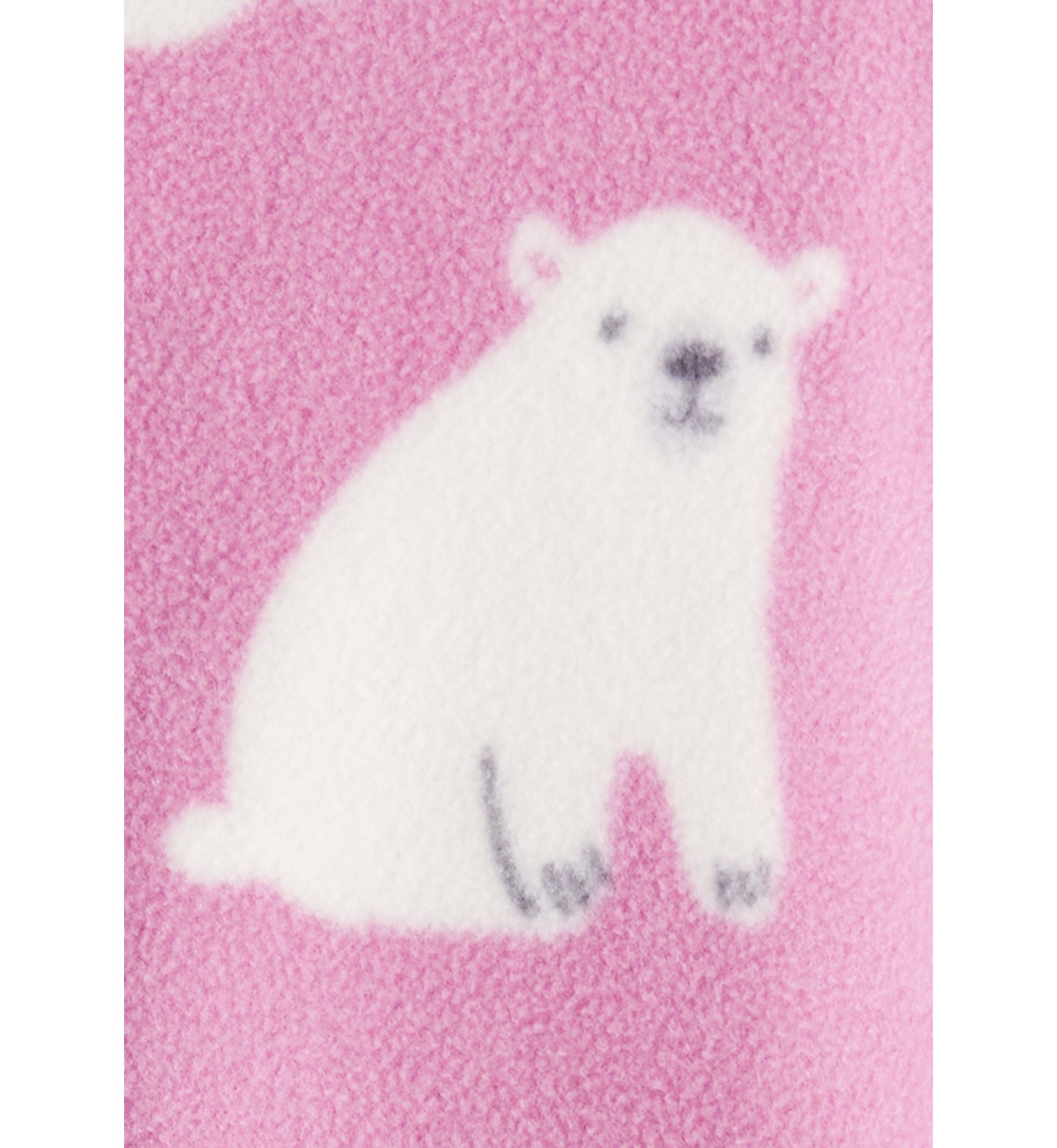Baby Girls Polar Bear Printed Microfleece Footie Pajamas