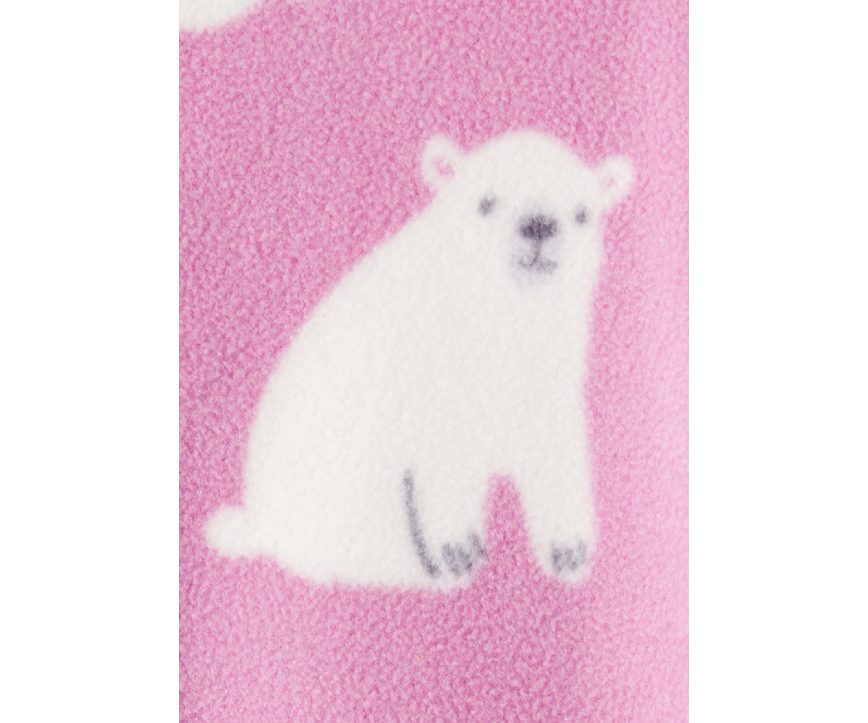 Baby Girls Polar Bear Printed Microfleece Footie Pajamas