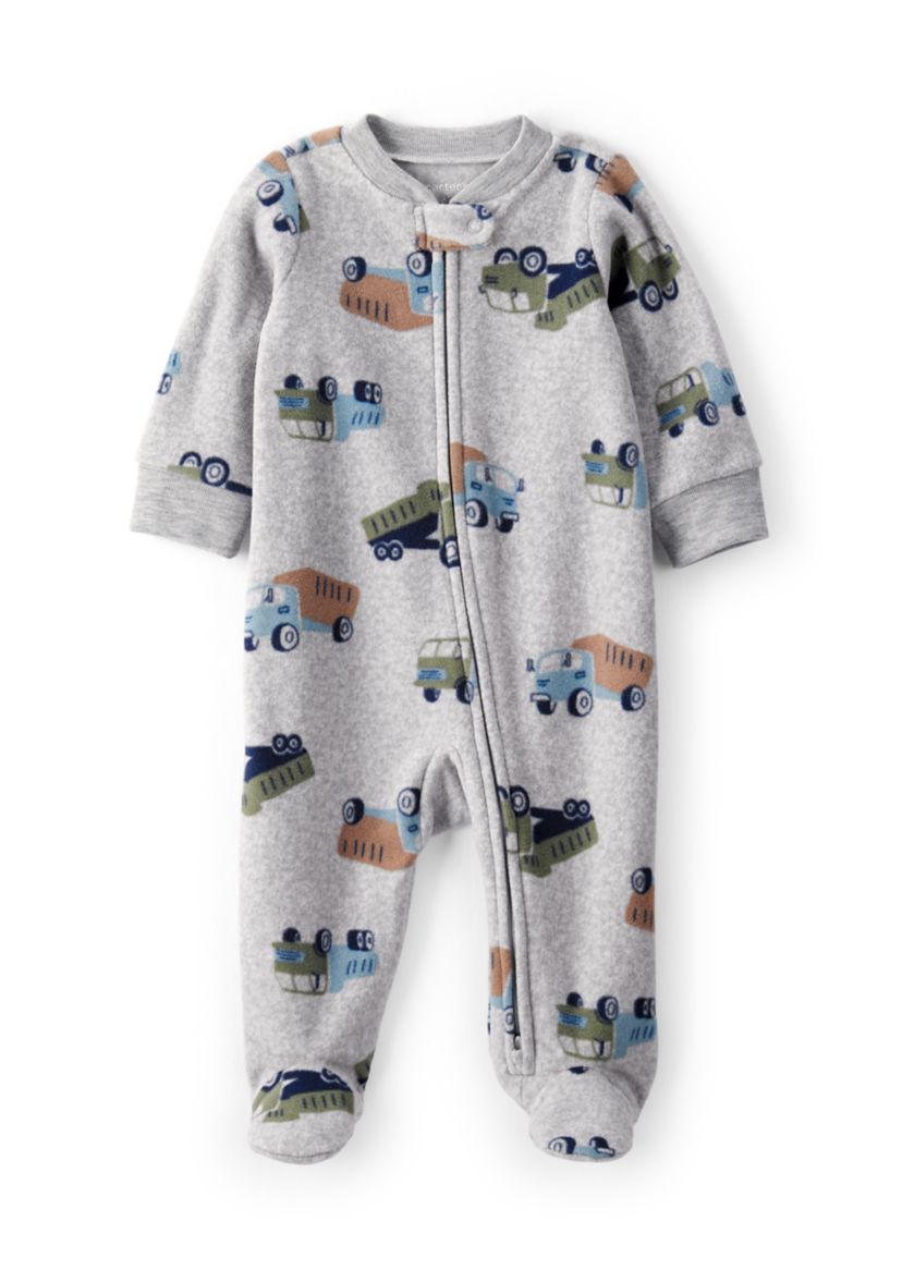 Baby Boys Microfleece Printed Footie Pajamas