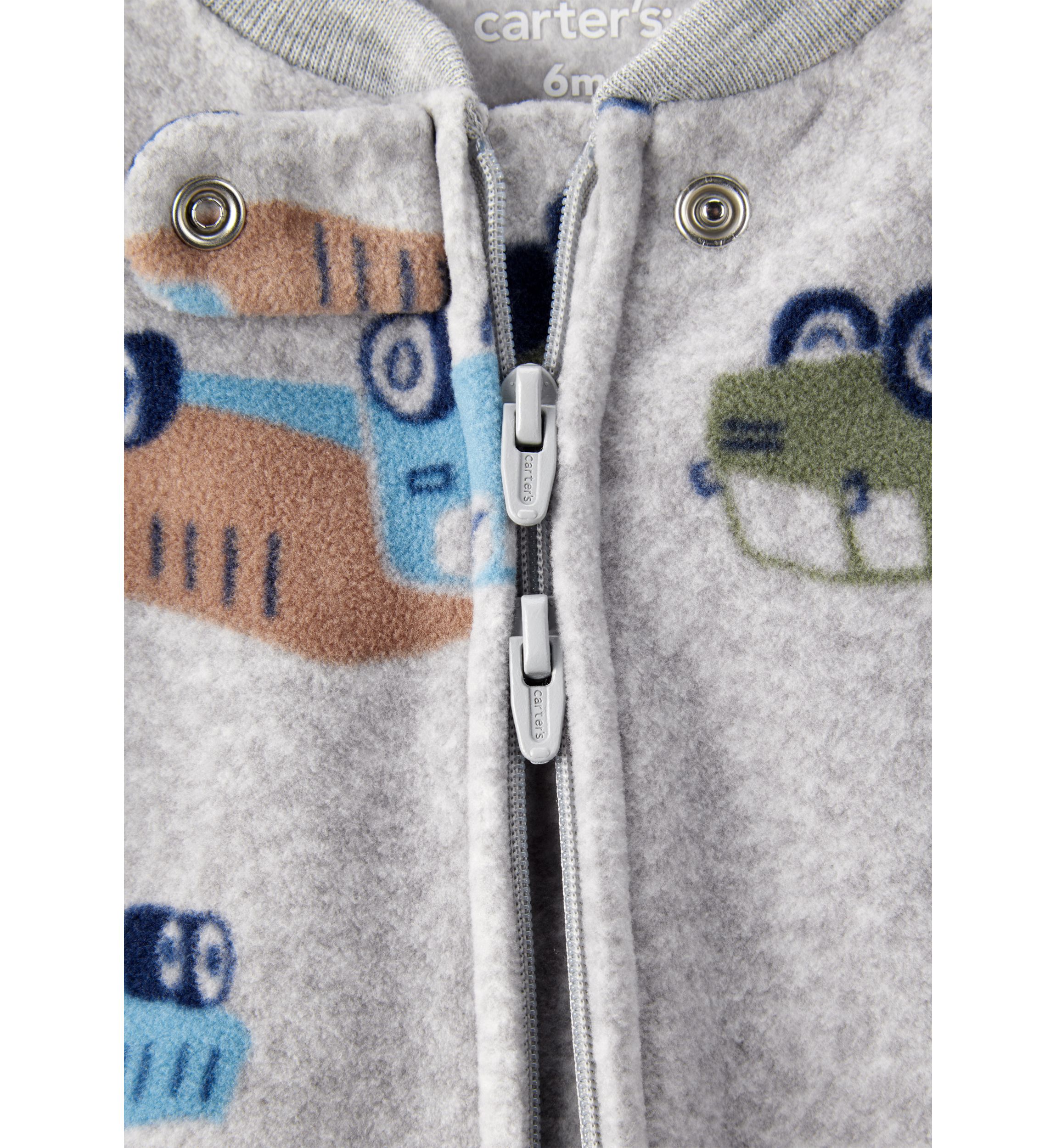 Baby Boys Microfleece Printed Footie Pajamas