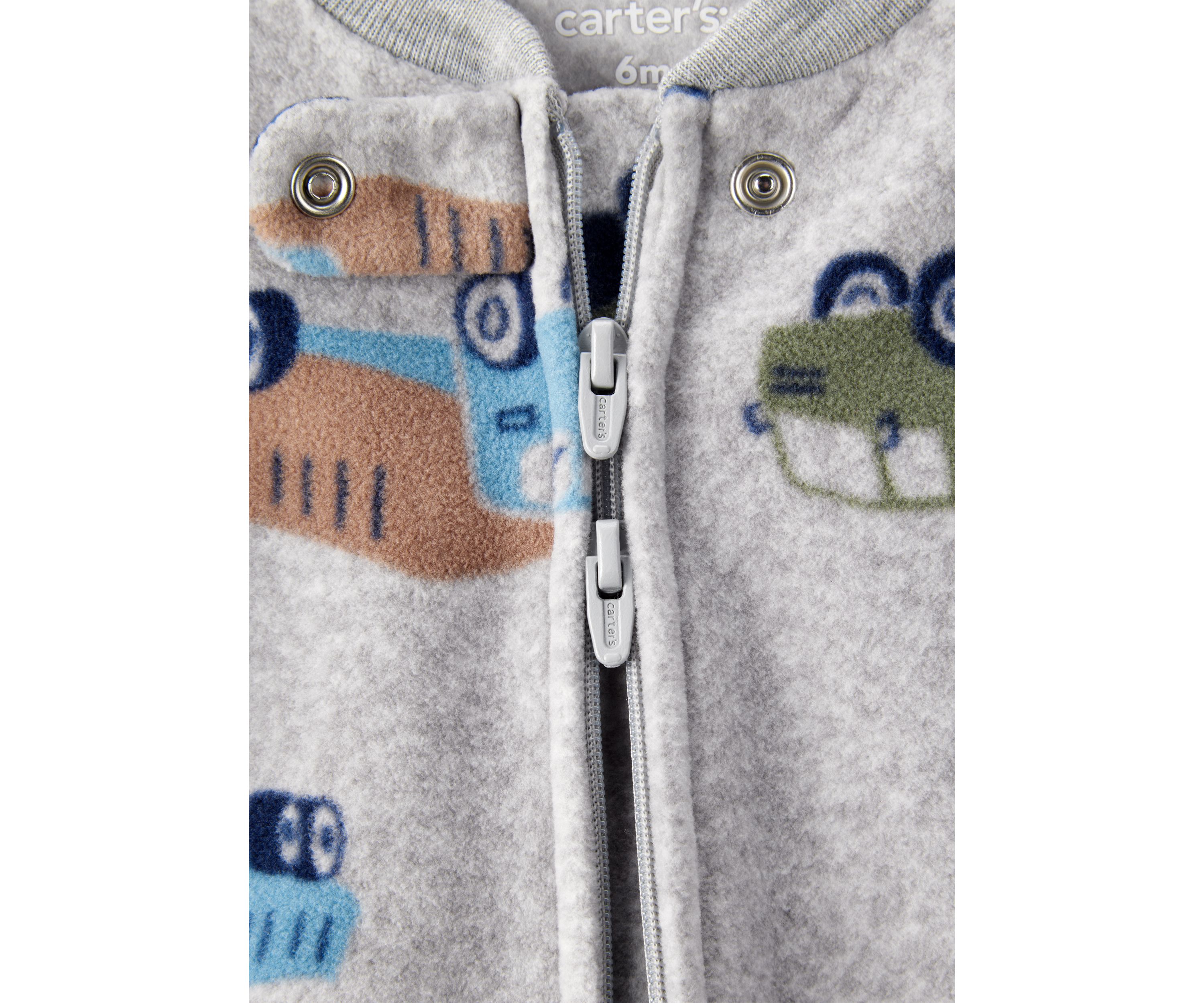 Baby Boys Microfleece Printed Footie Pajamas