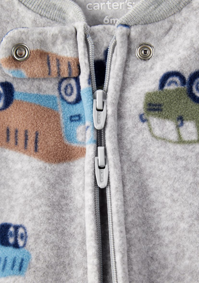 Baby Boys Microfleece Printed Footie Pajamas