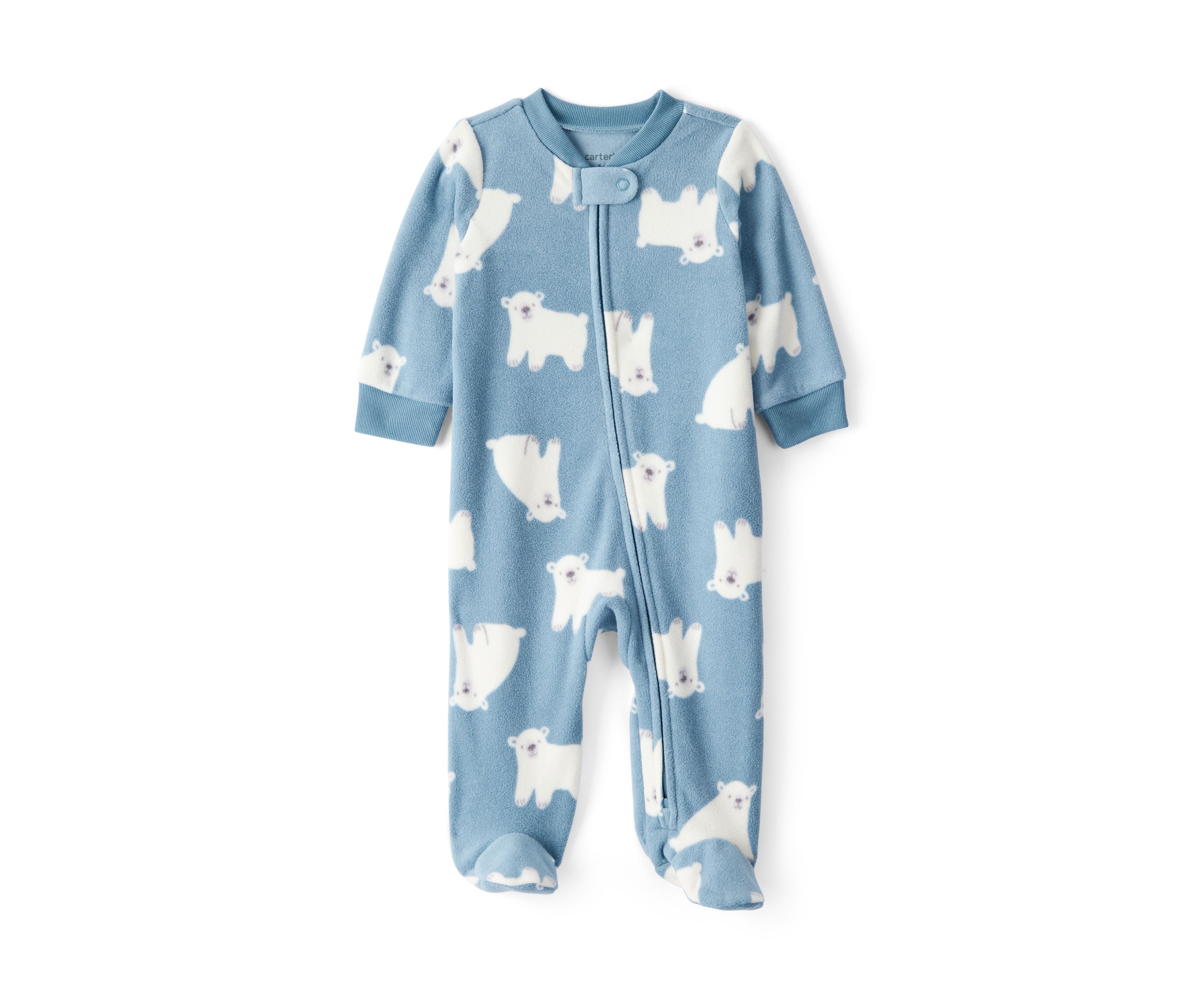 Baby Boys Microfleece Snap Footie Pajamas
