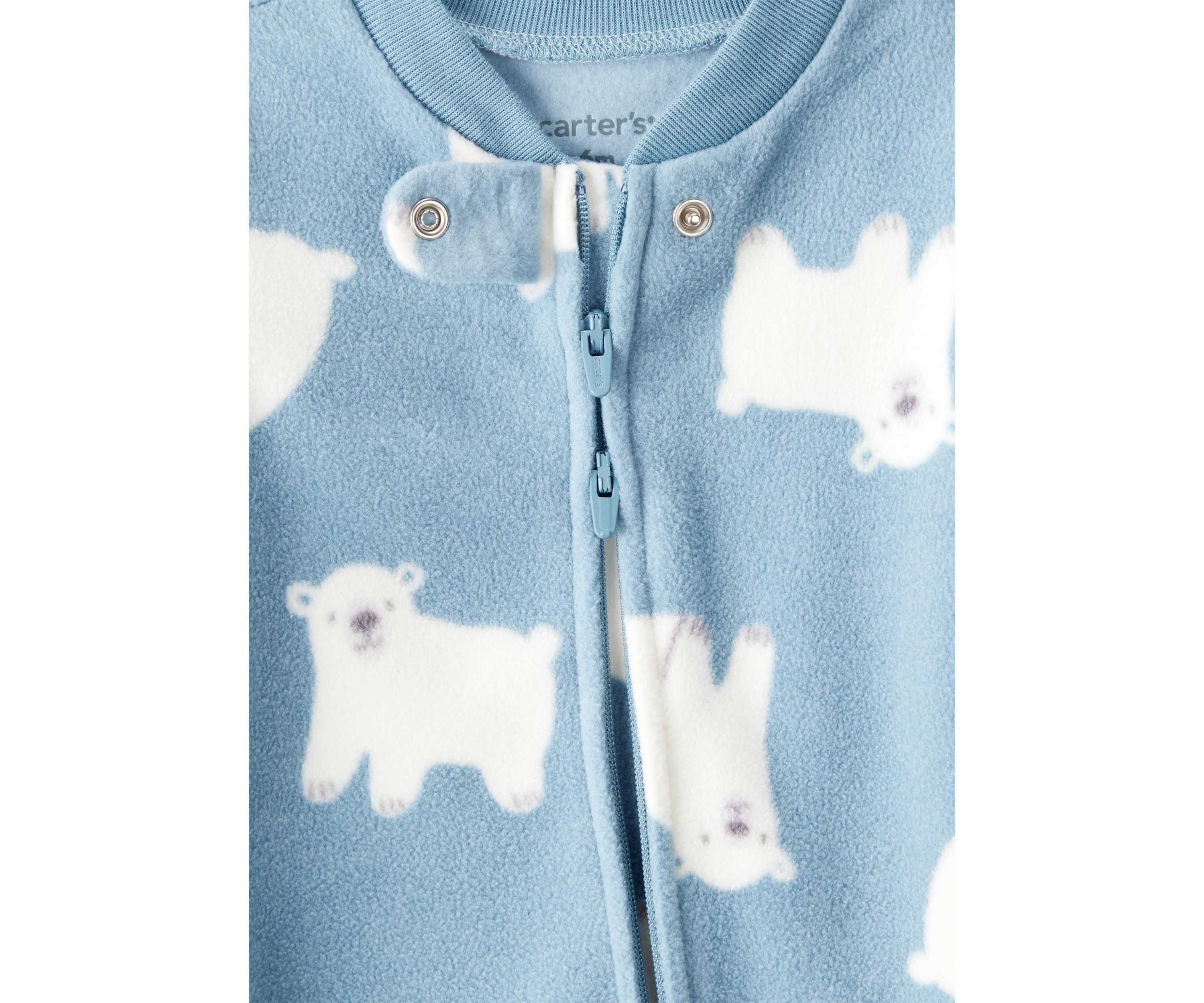 Baby Boys Microfleece Snap Footie Pajamas