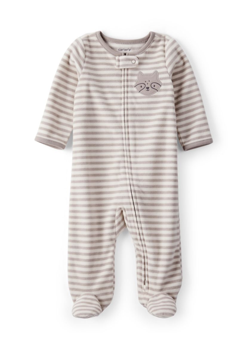 Baby Boys Stripe Microfleece Footie Pajamas