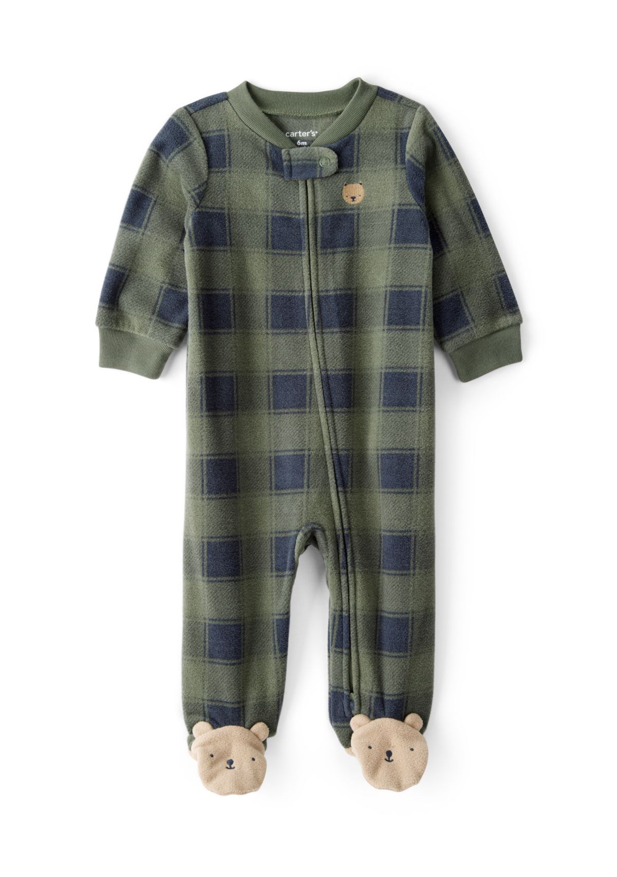 Baby Boys Microfleece Printed Footie Pajamas