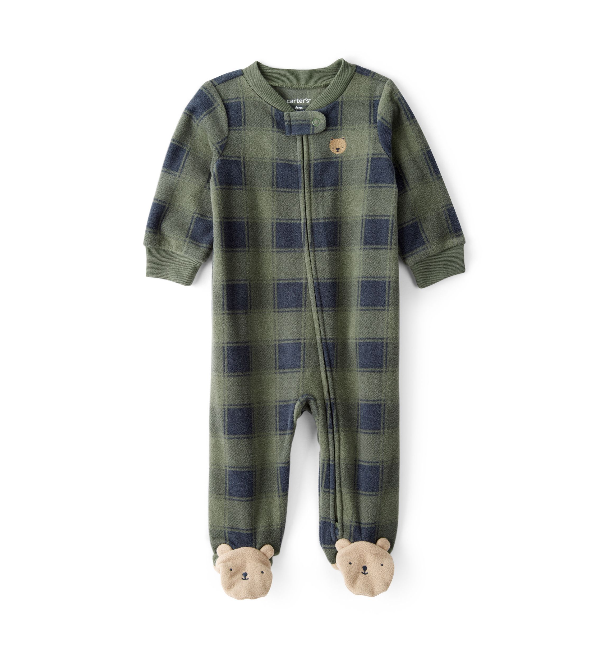 Baby Boys Microfleece Printed Footie Pajamas