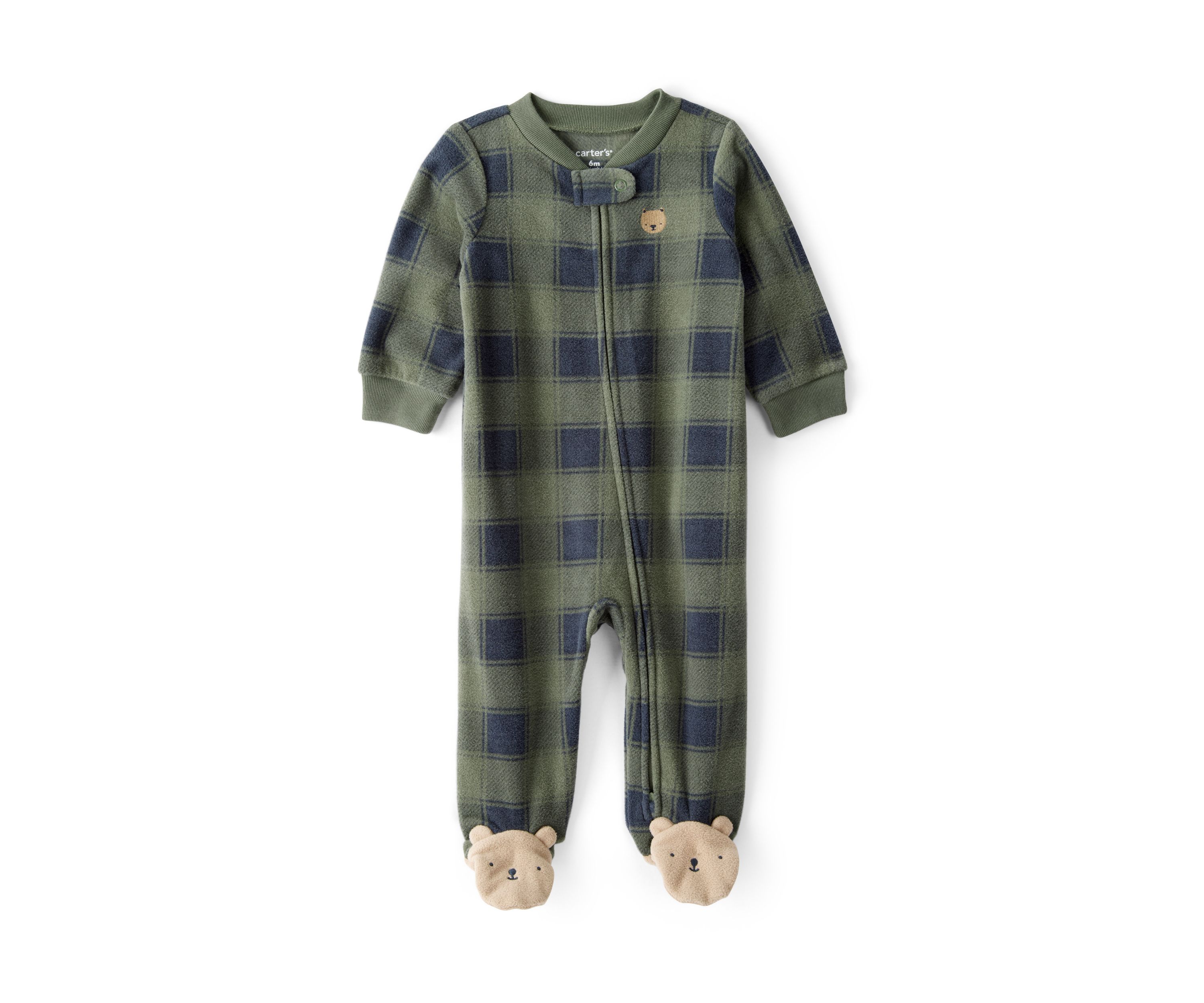 Baby Boys Microfleece Printed Footie Pajamas