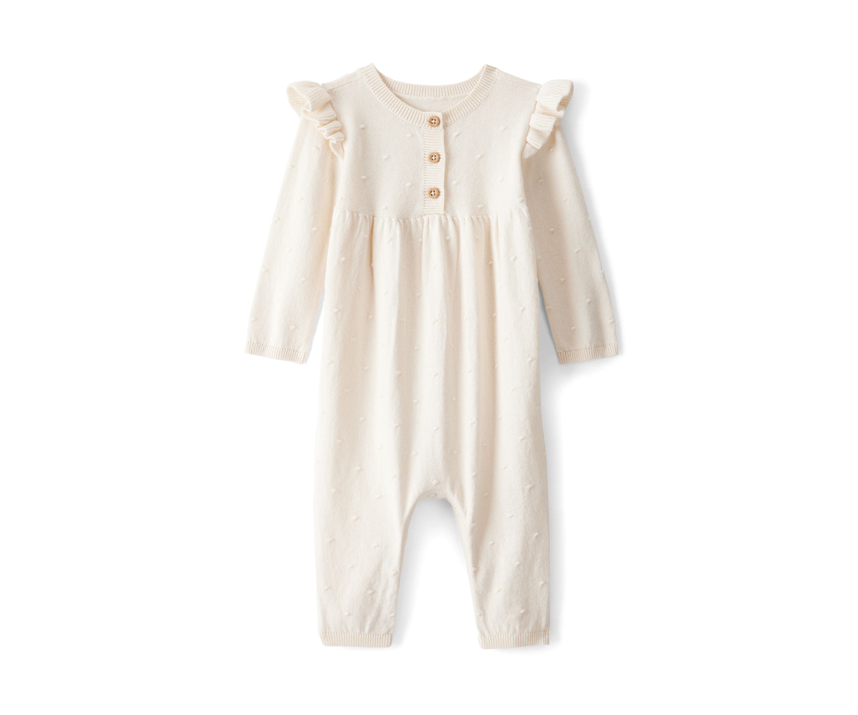 Baby Girls Flutter Shoulder Jumpsuit