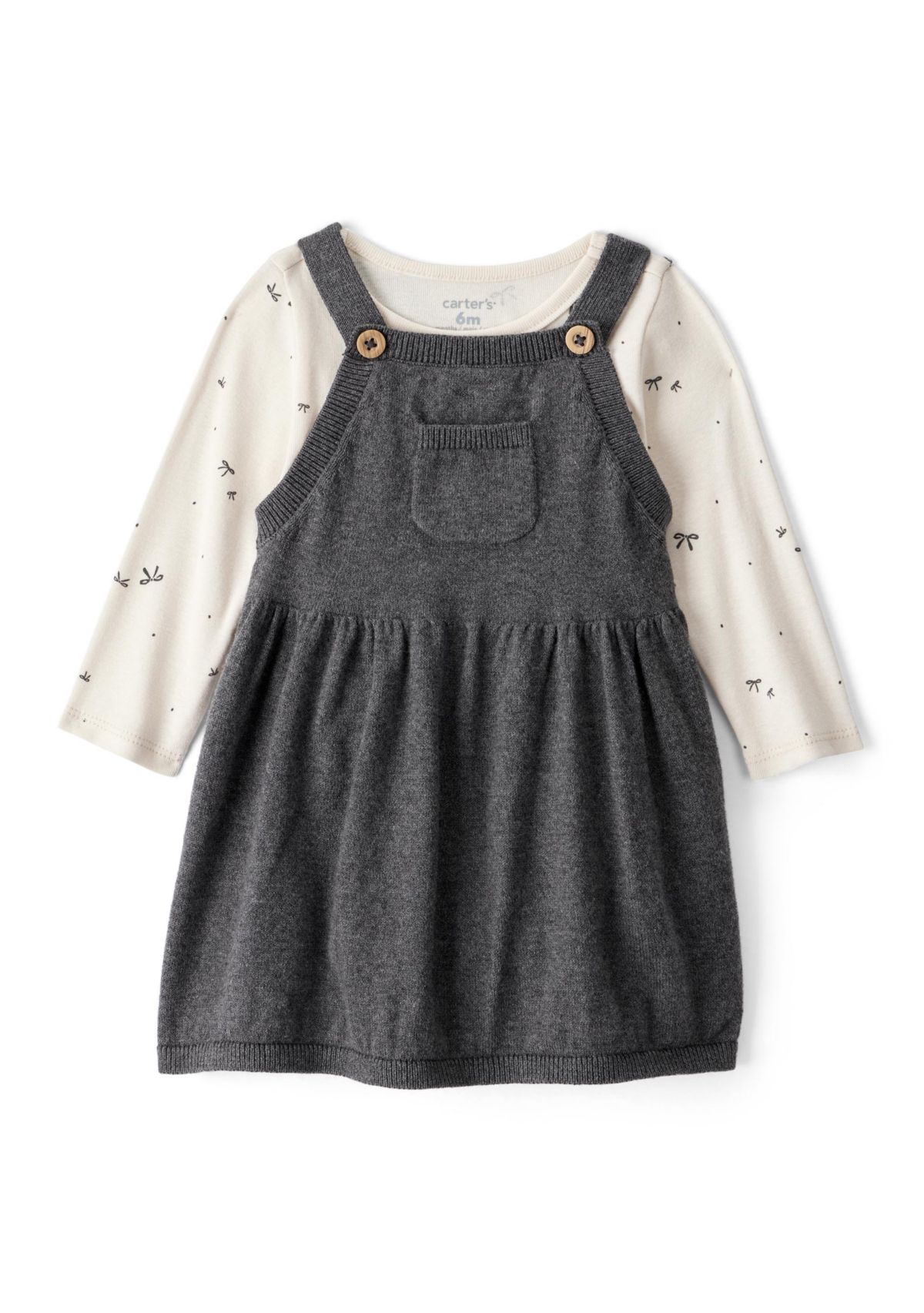 Baby Girls Printed Bodysuit and Jumper Dress Set