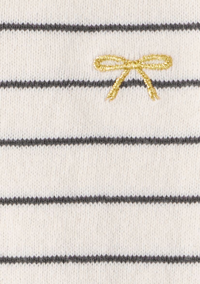 Baby Girls Marled Stripe Peplum Ruffle Sweater and Leggings Set