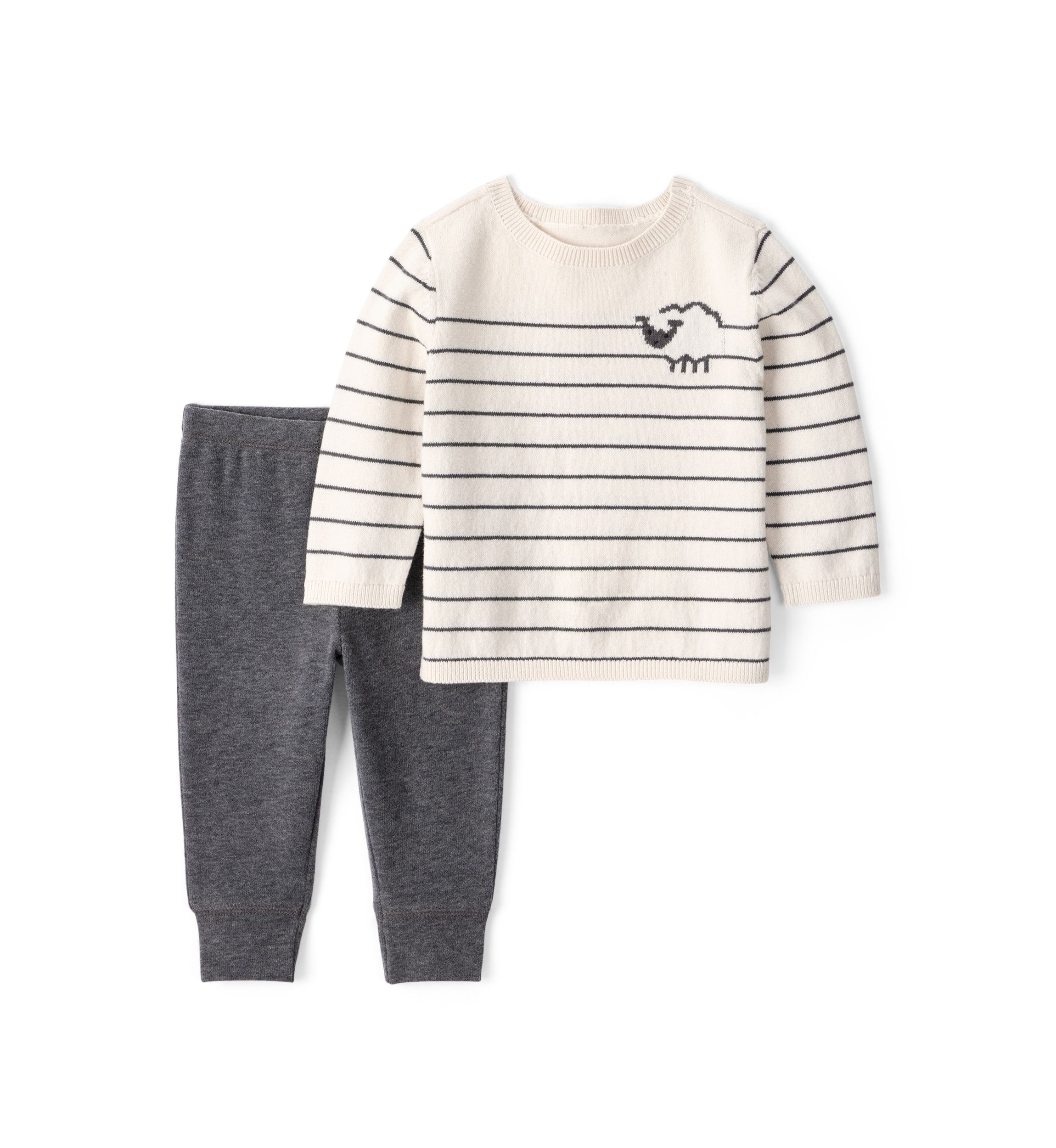 Baby Boys Marled Stripe Sweater and Joggers Set