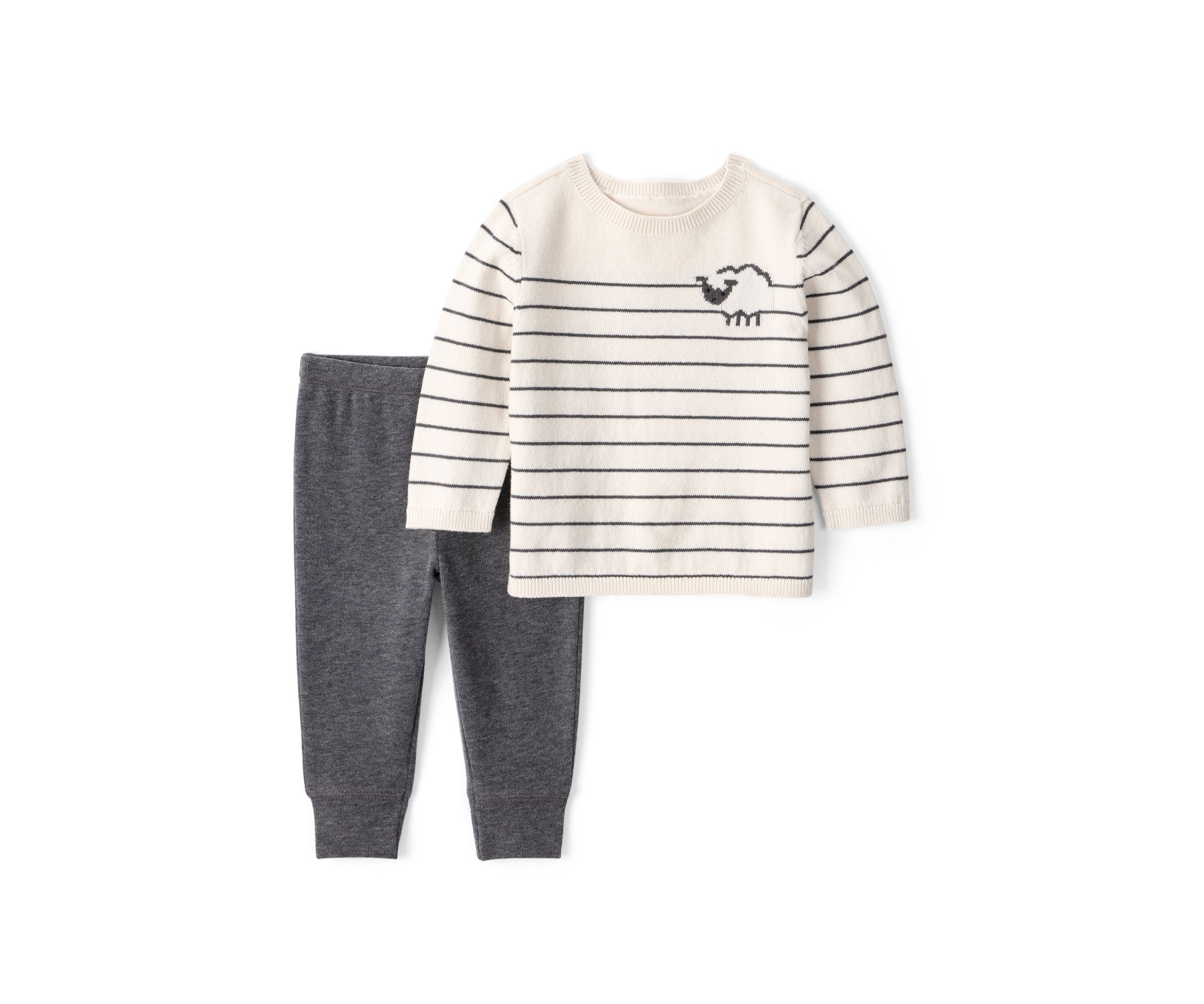 Baby Boys Marled Stripe Sweater and Joggers Set