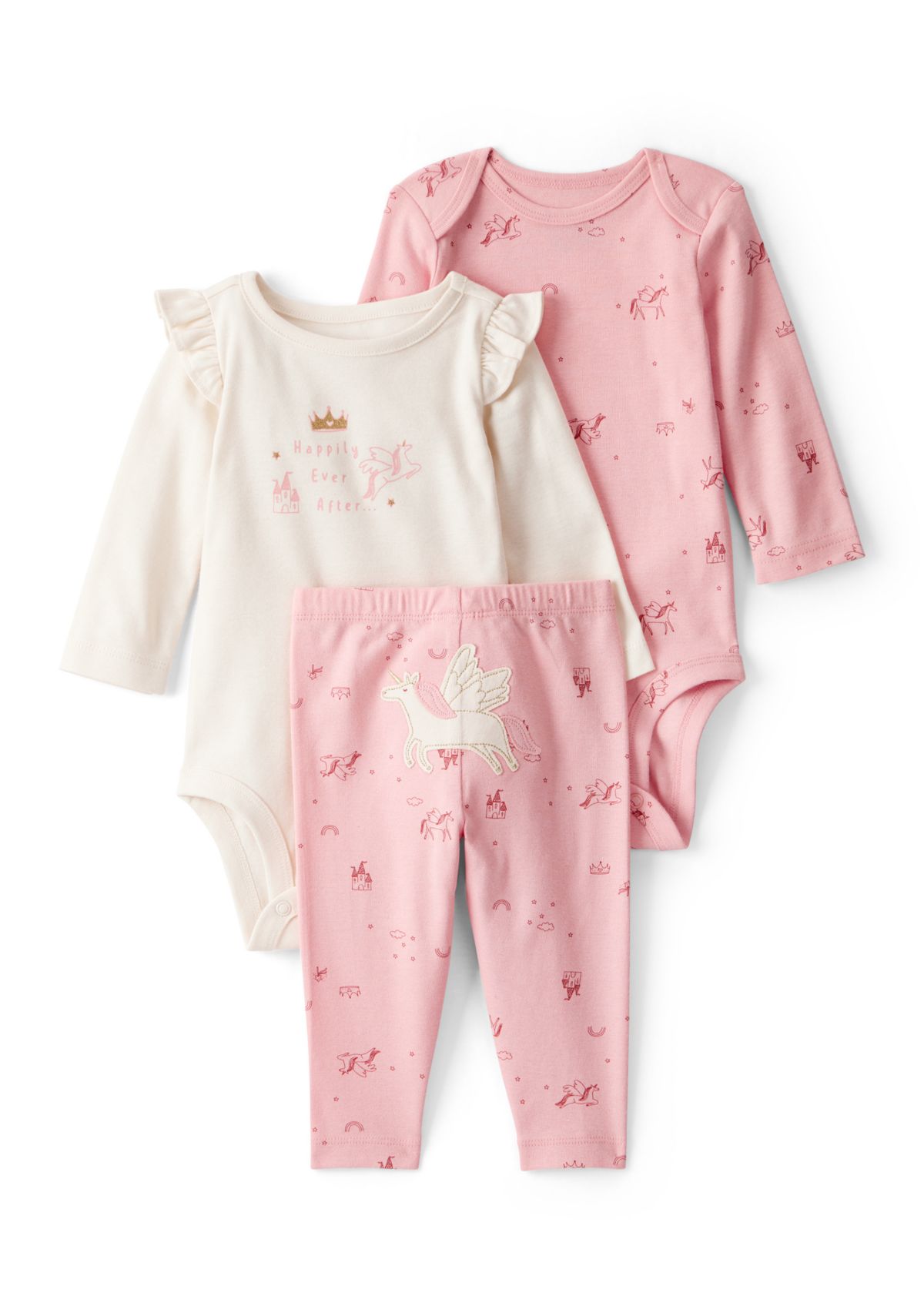 Baby Girls Unicorn Printed Bodysuit Set