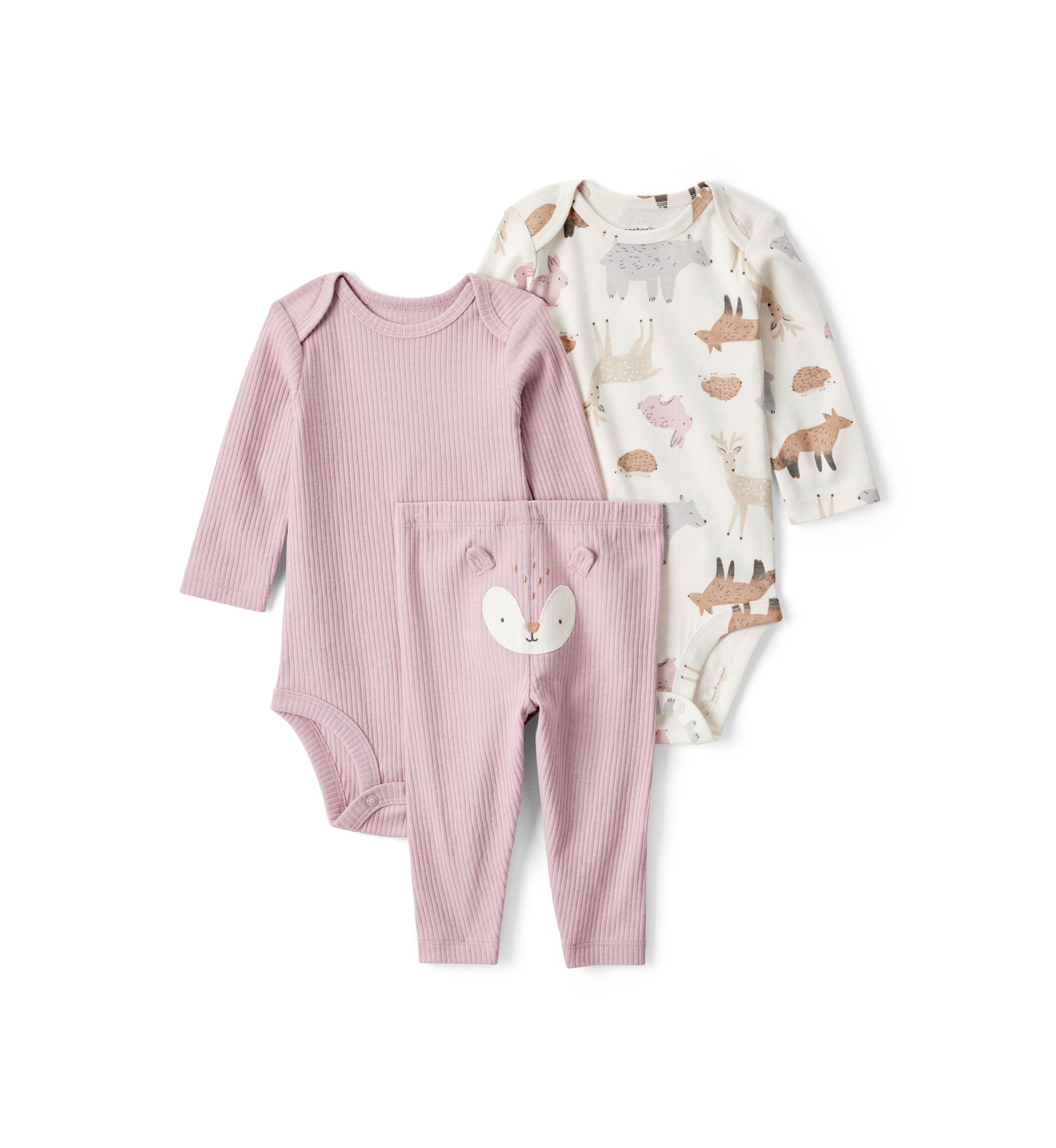 Baby Girls Three Piece Bodysuit Set