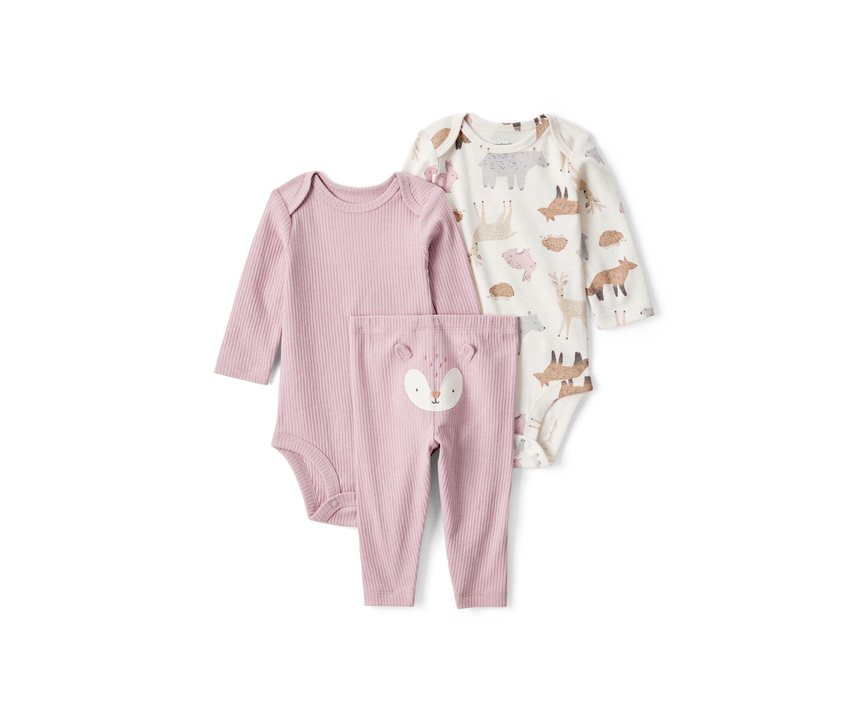 Baby Girls Three Piece Bodysuit Set